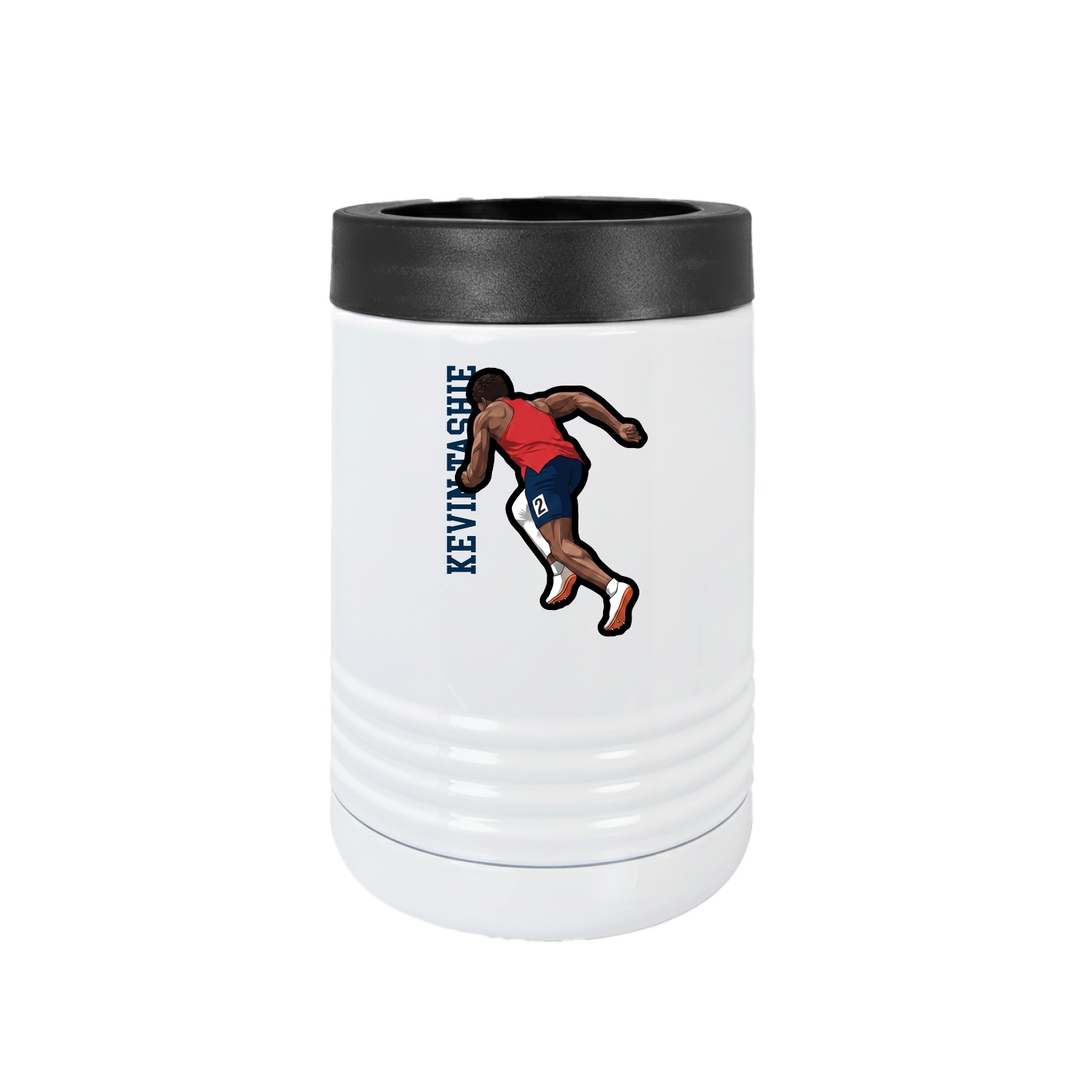 Beverage Holder — Name Vertical in White