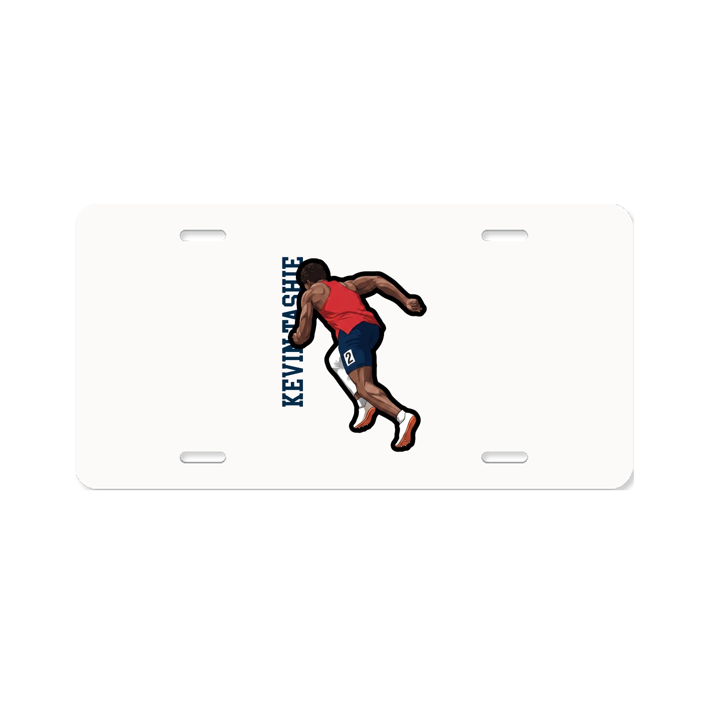 License Plate — Name Vertical in Classic
