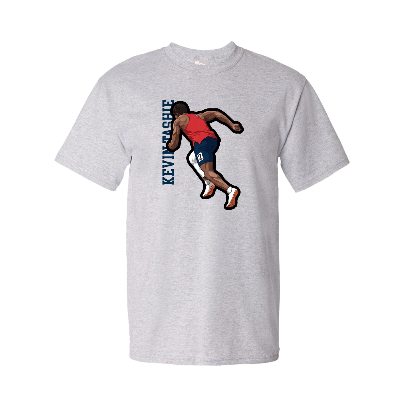 Youth Tee — Name Vertical in Grey