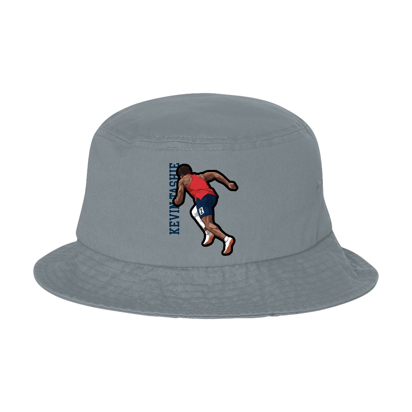 Bucket Cap — Name Vertical in Grey