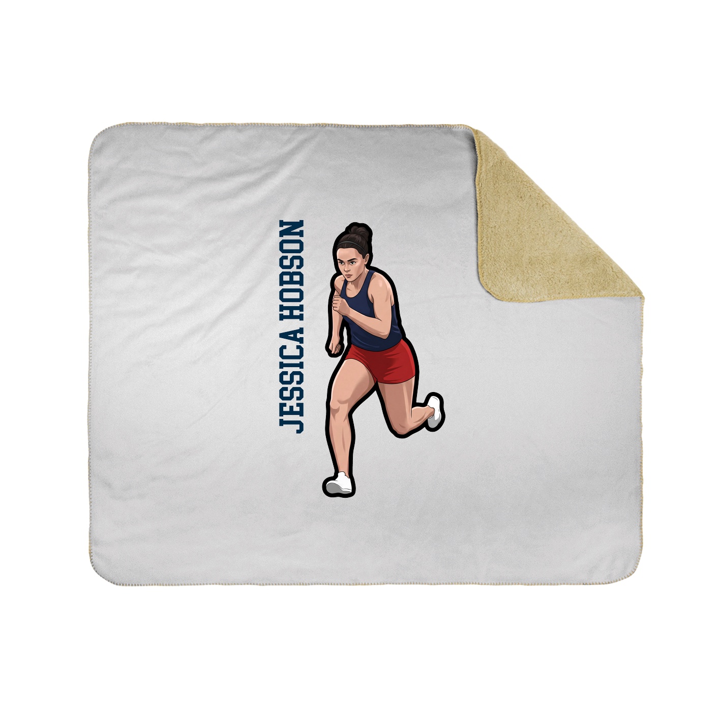 Throw Blanket — Name Vertical in White
