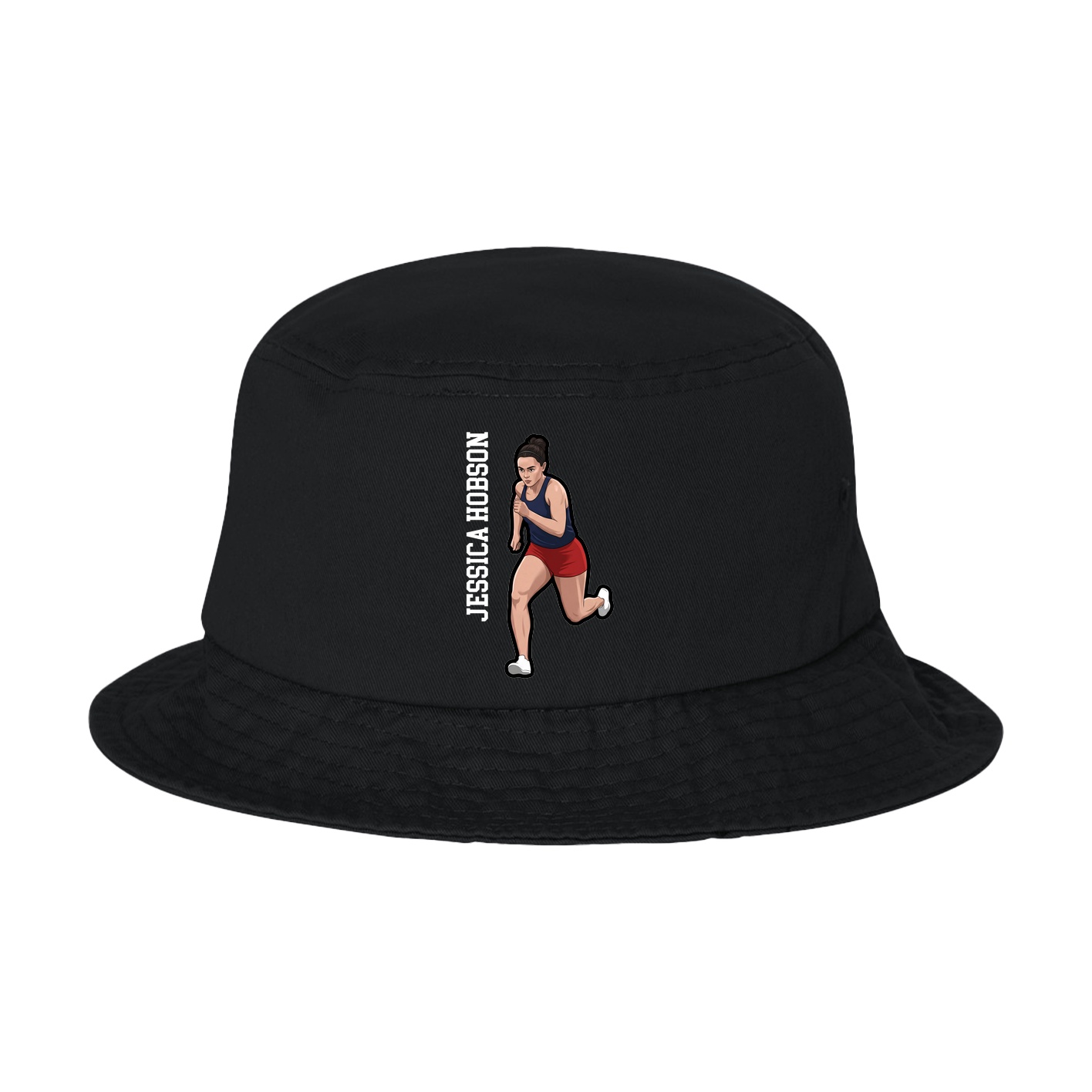 Bucket Cap — Name Vertical in Black