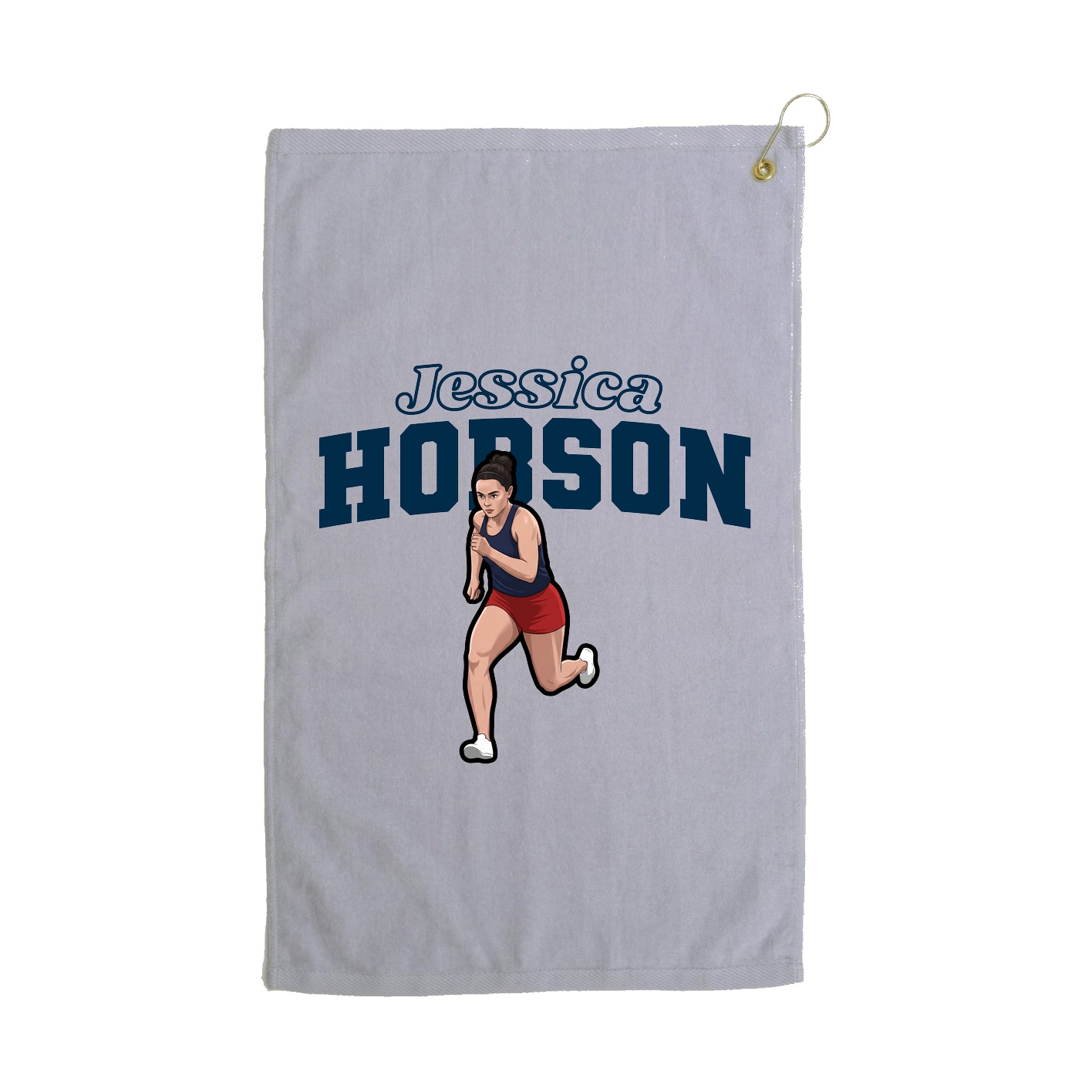 Golf Towel — Name Arch in Grey