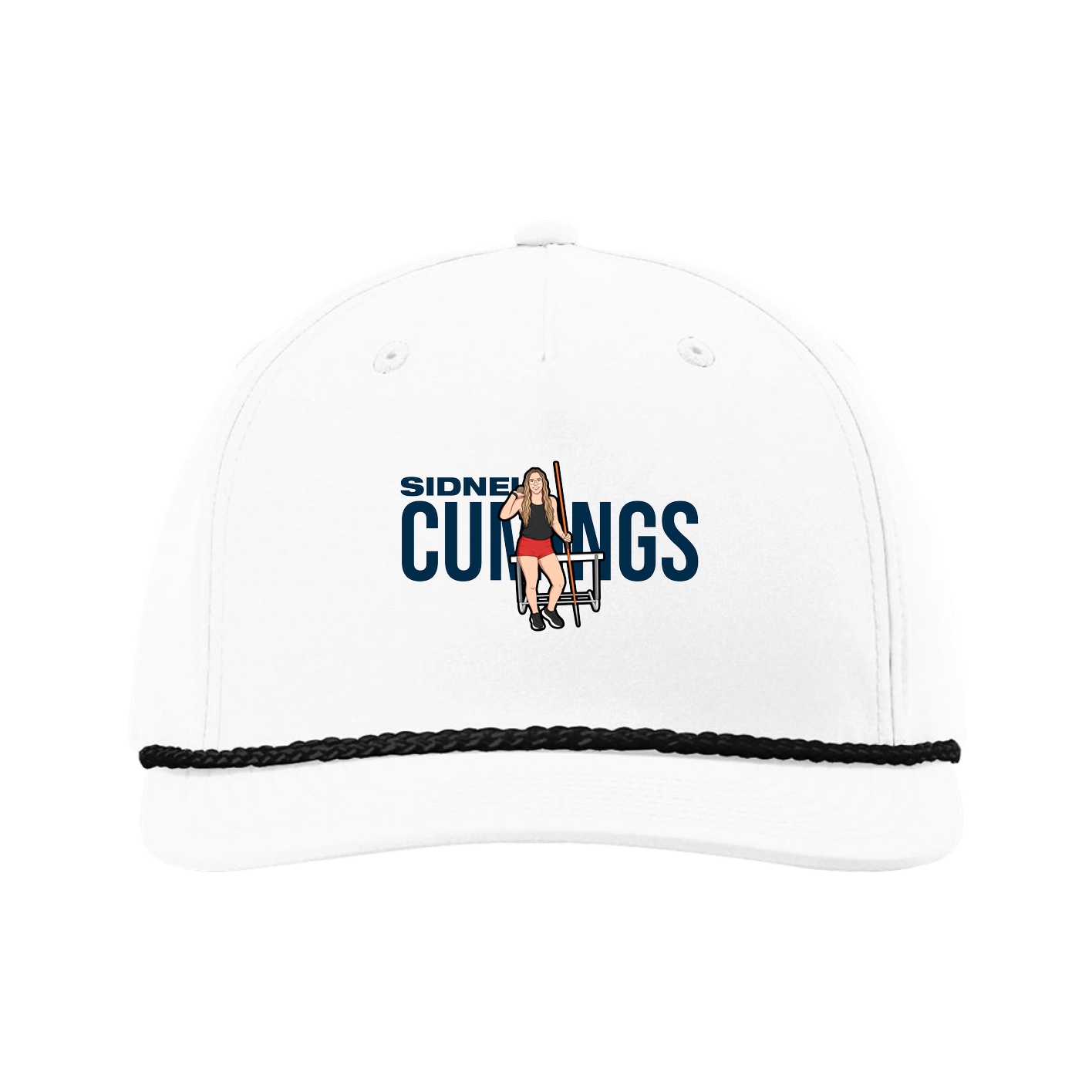 Five-Panel Classic Rope Cap — Player Name in White