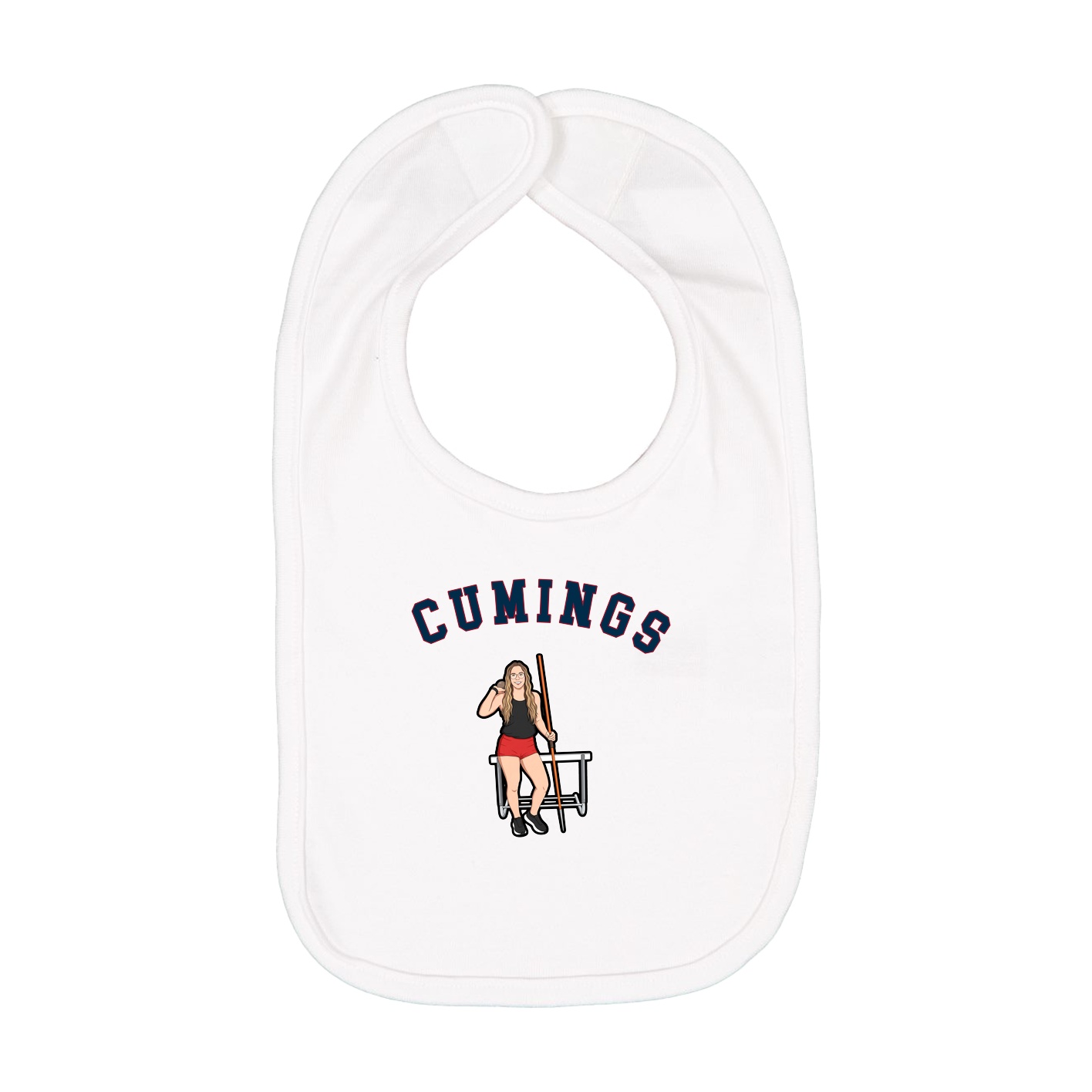 Infant Bib — Shirsey Arch in White