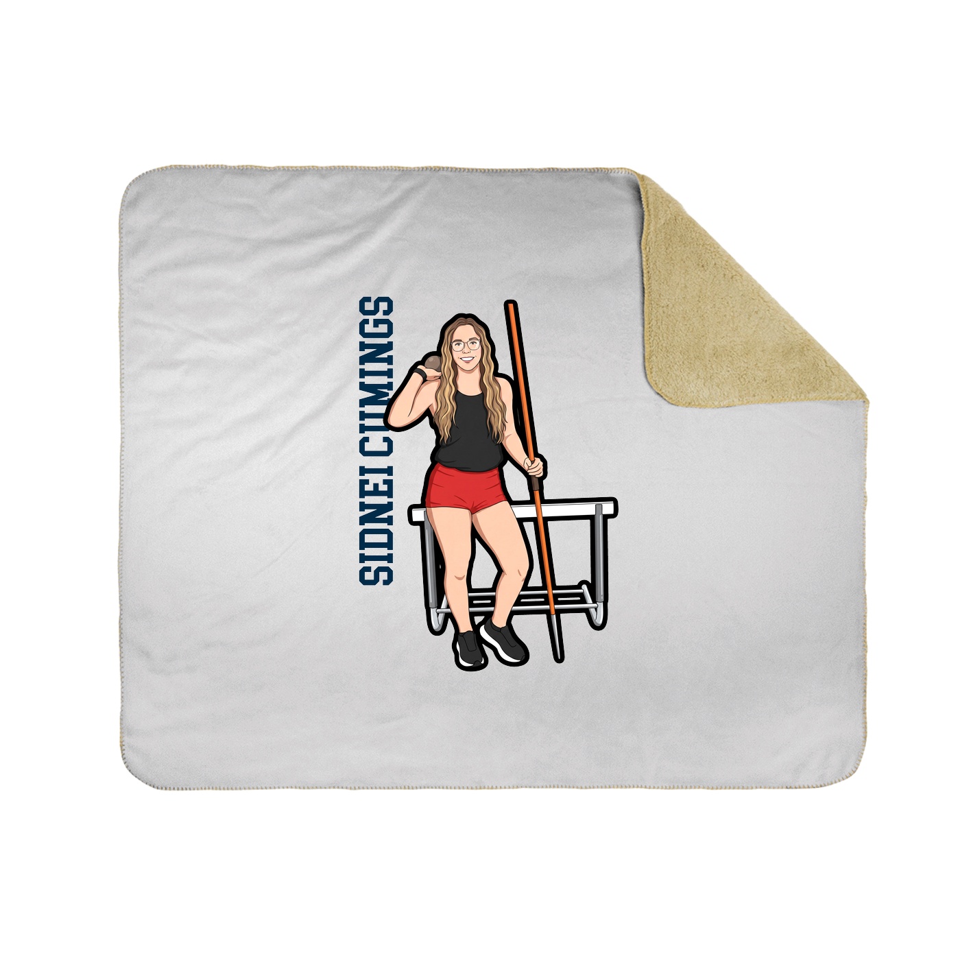 Throw Blanket — Name Vertical in White