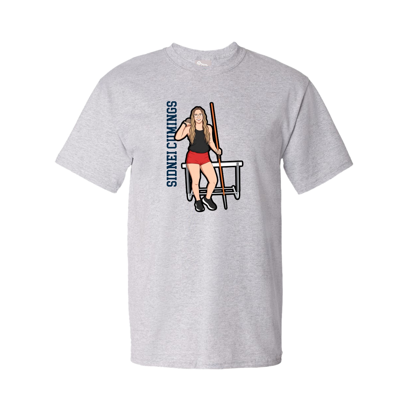 Tee — Name Vertical in Grey