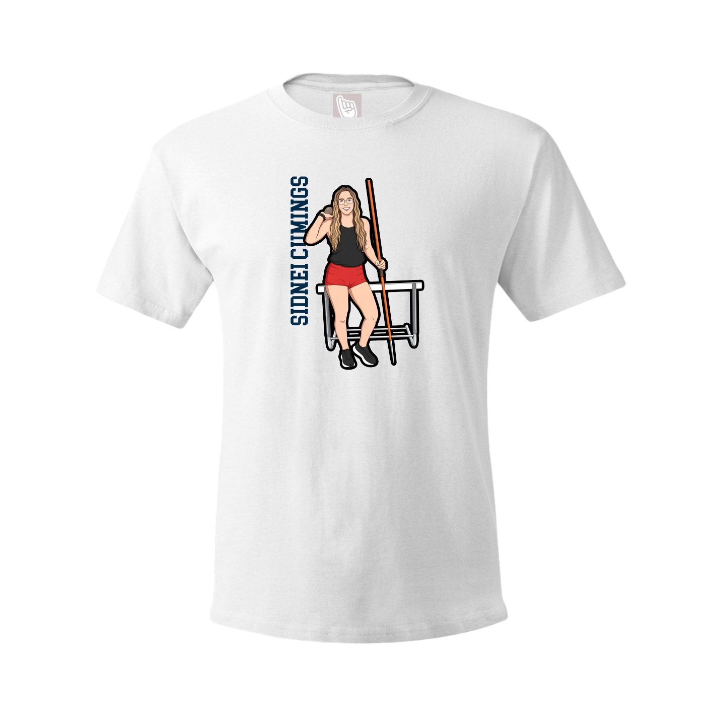 Youth Tee — Name Vertical in White