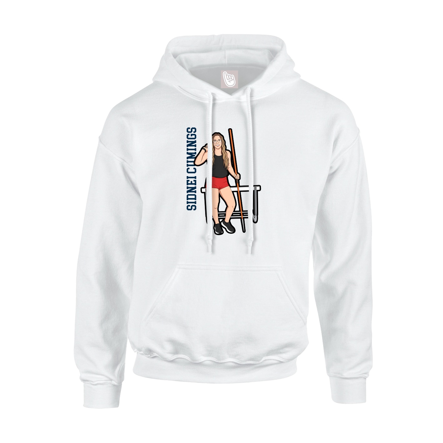 Youth Hoodie — Name Vertical in White