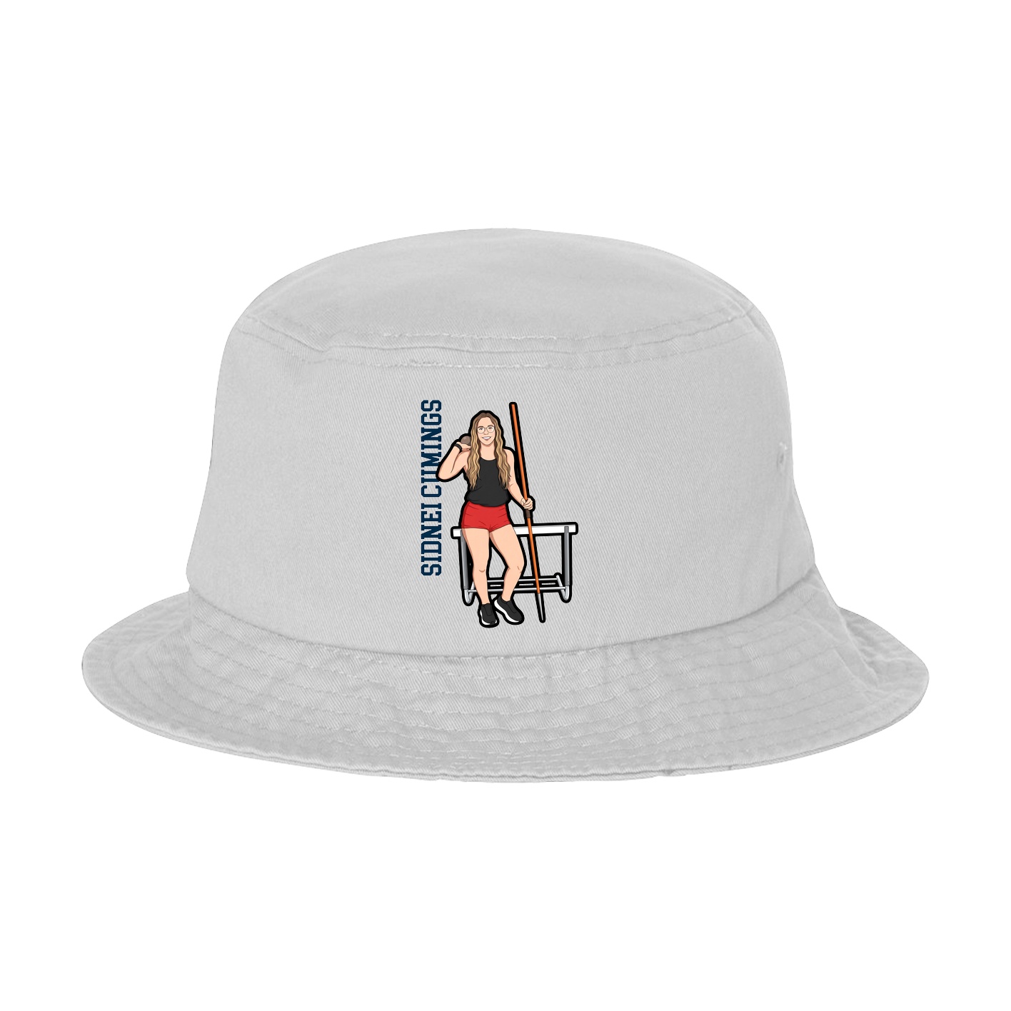 Bucket Cap — Name Vertical in White