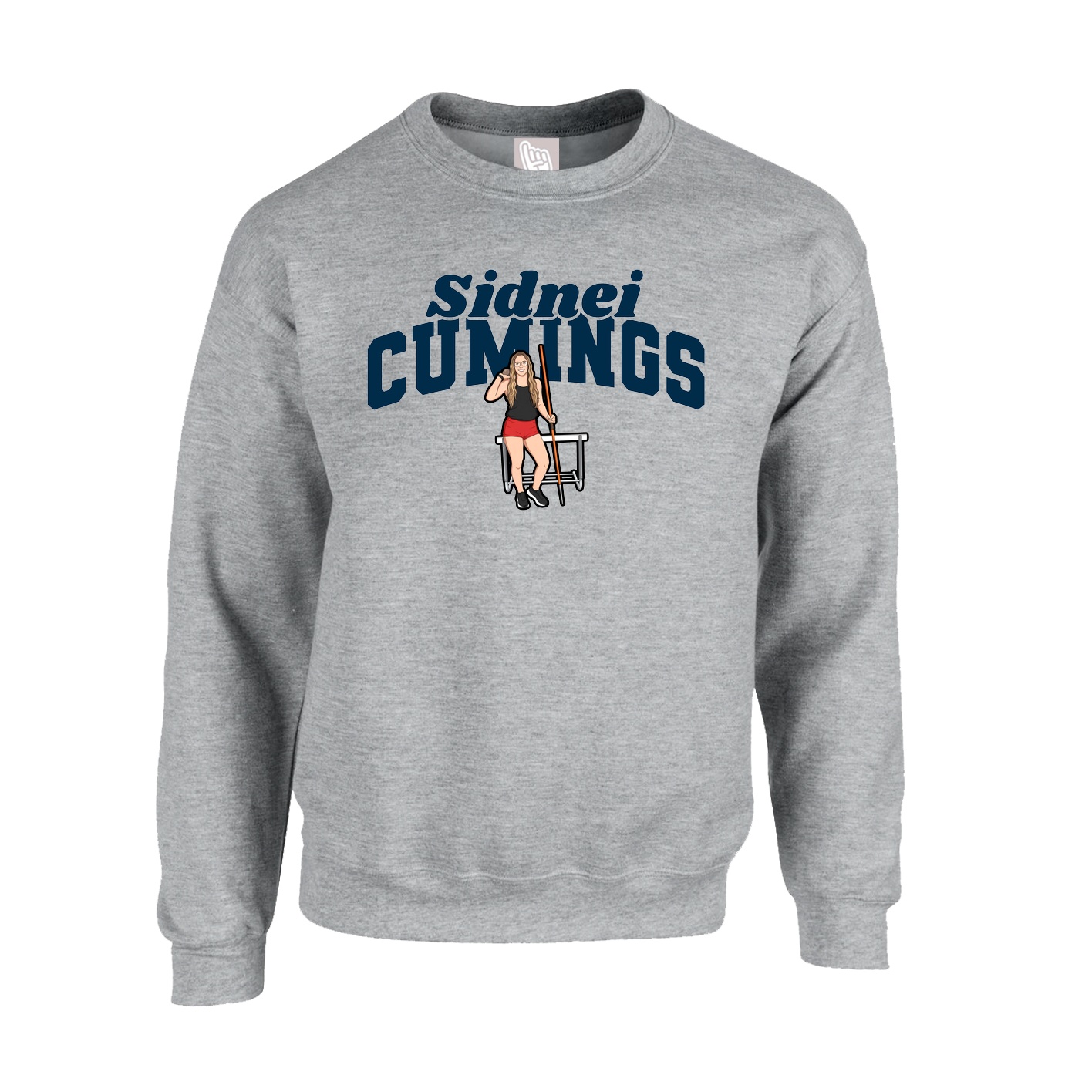 Fleece Crew — Signature Arch in Grey