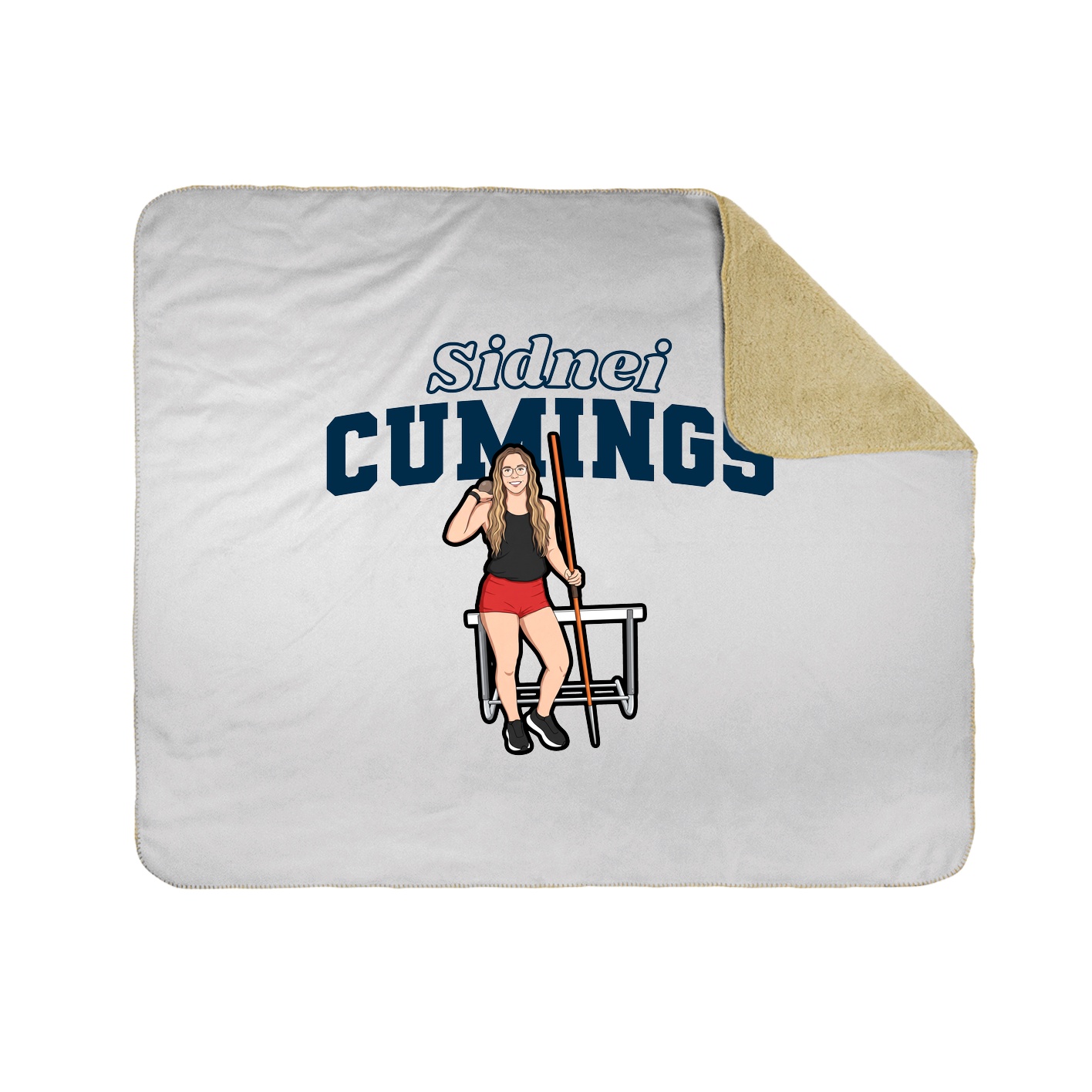 Throw Blanket — Name Arch in White