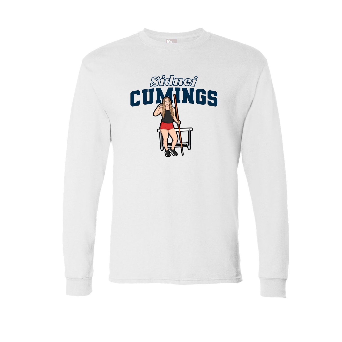 Long Sleeve Tee — Name Arch in White