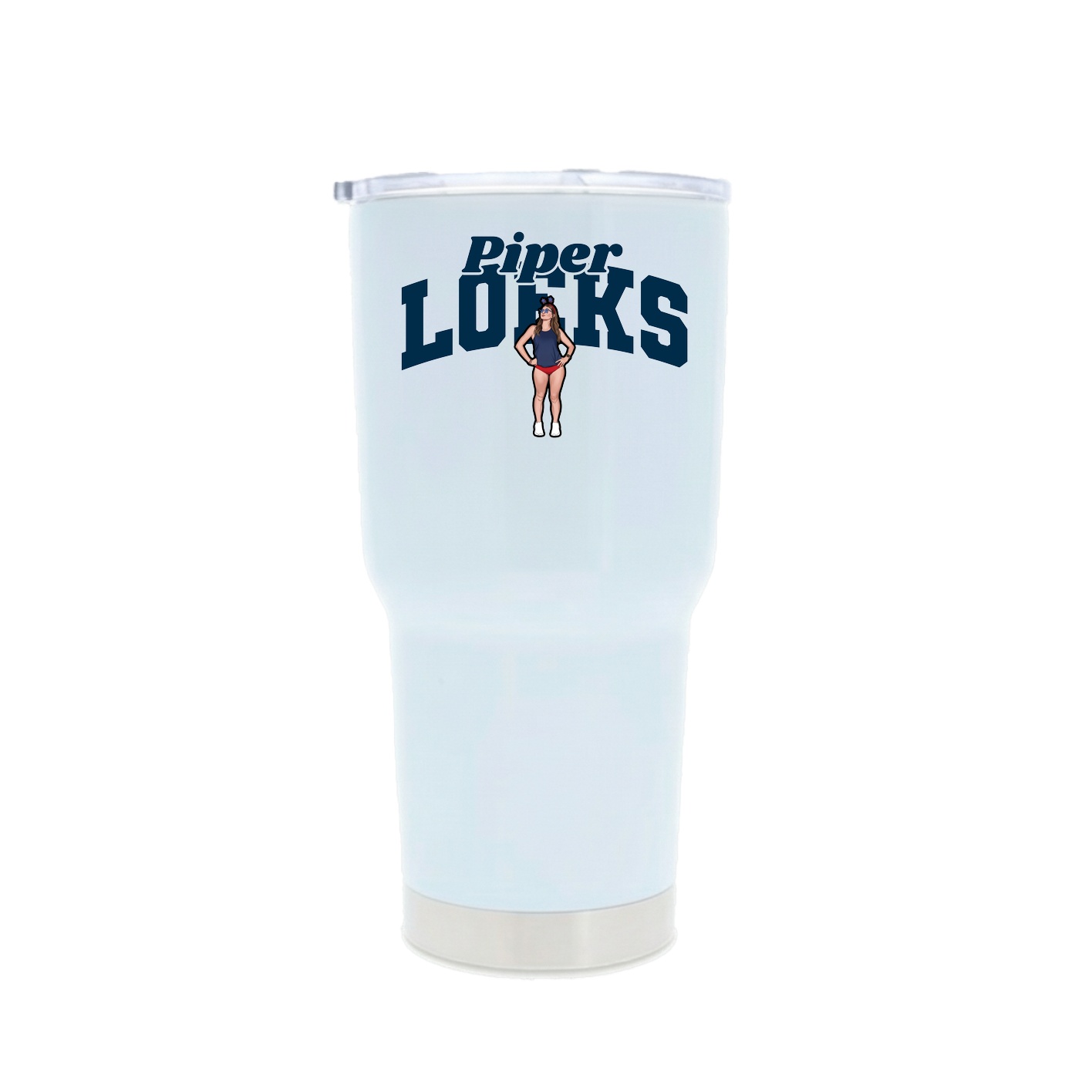 30oz Stainless Steel Tumbler — Signature Arch in White