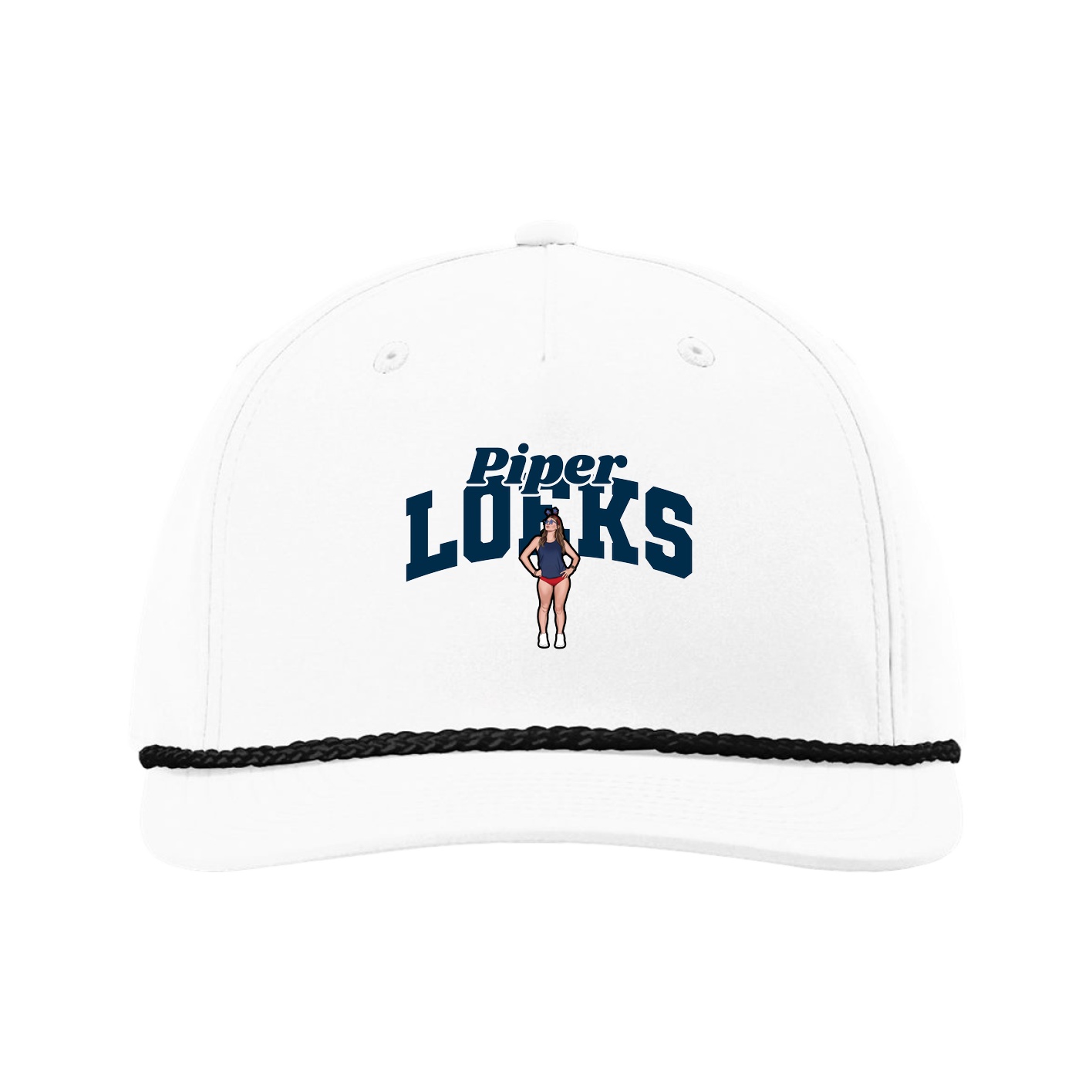 Five-Panel Classic Rope Cap — Signature Arch in White