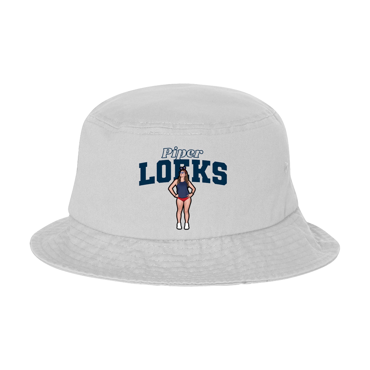Bucket Cap — Name Arch in White