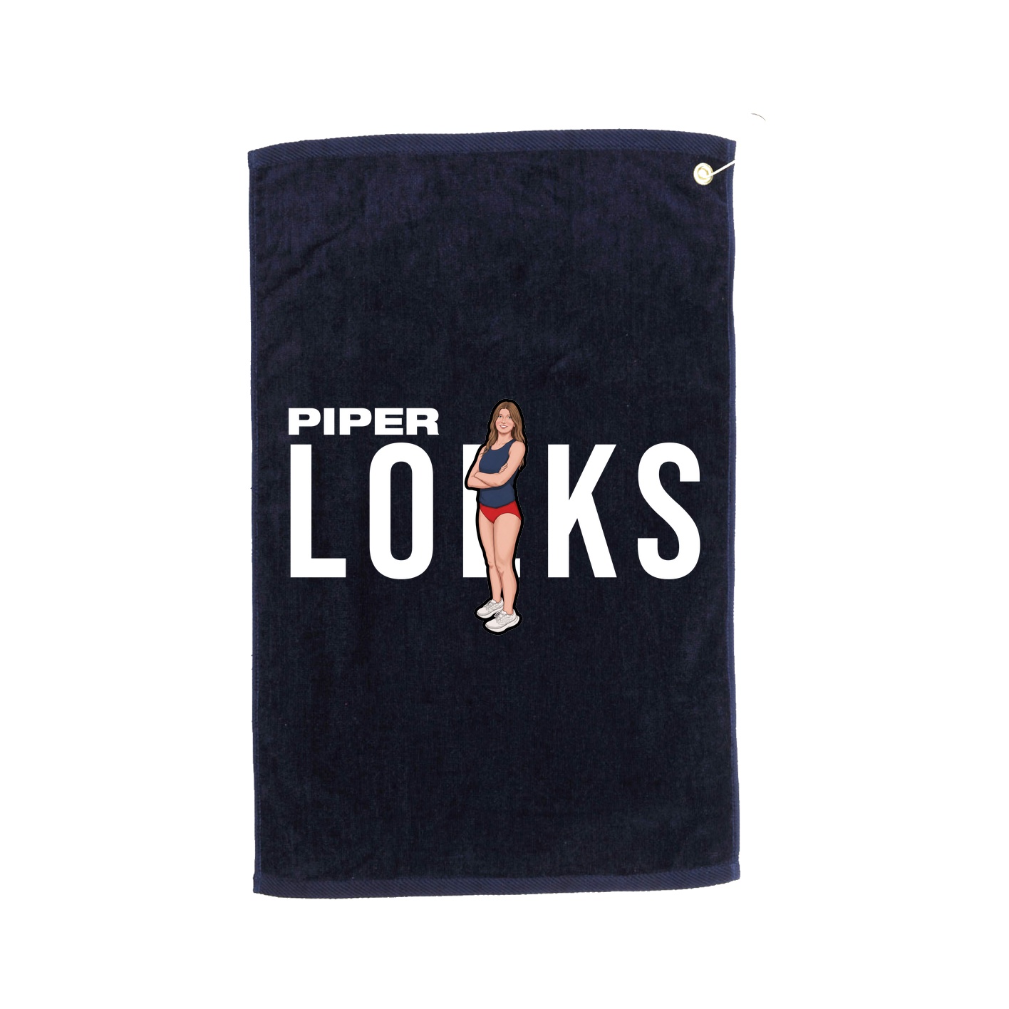 Golf Towel — Player Name in Navy