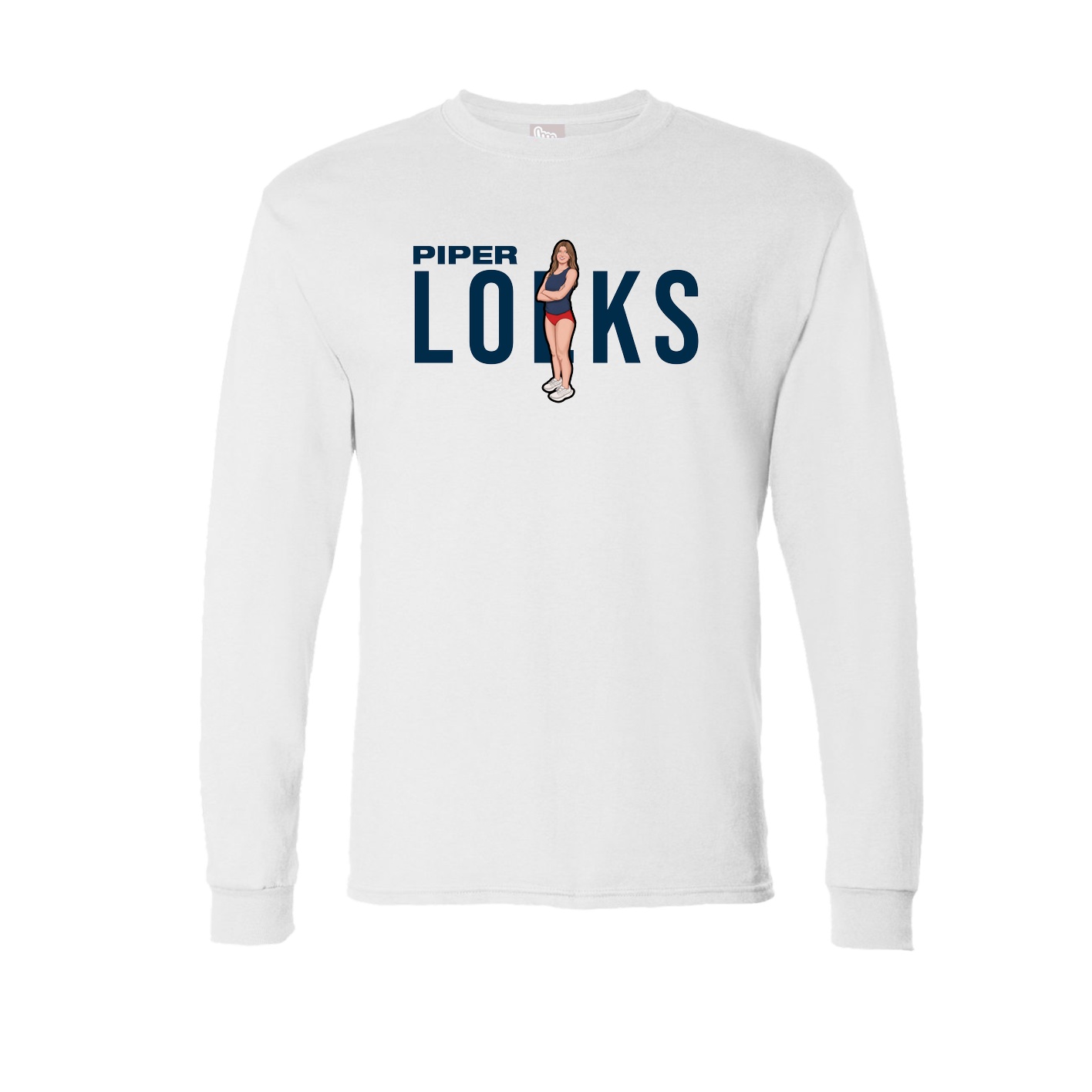 Long Sleeve Tee — Player Name in White
