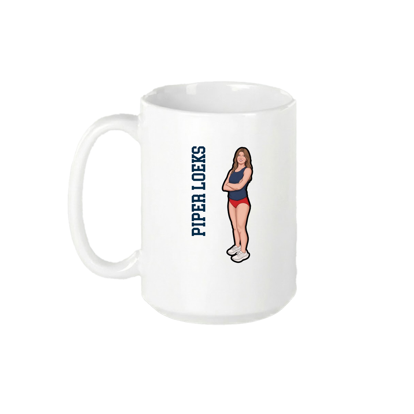 15oz Coffee Mug — Name Vertical in White