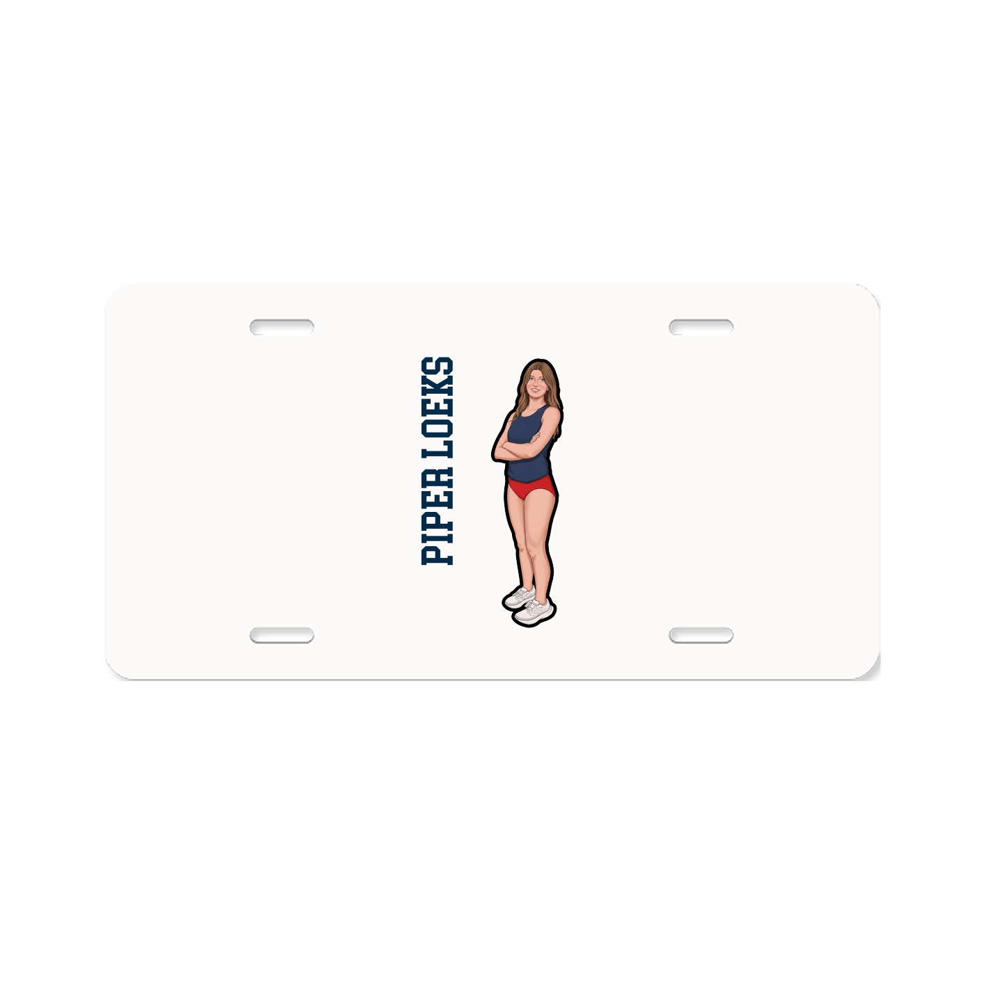 License Plate — Name Vertical in Classic