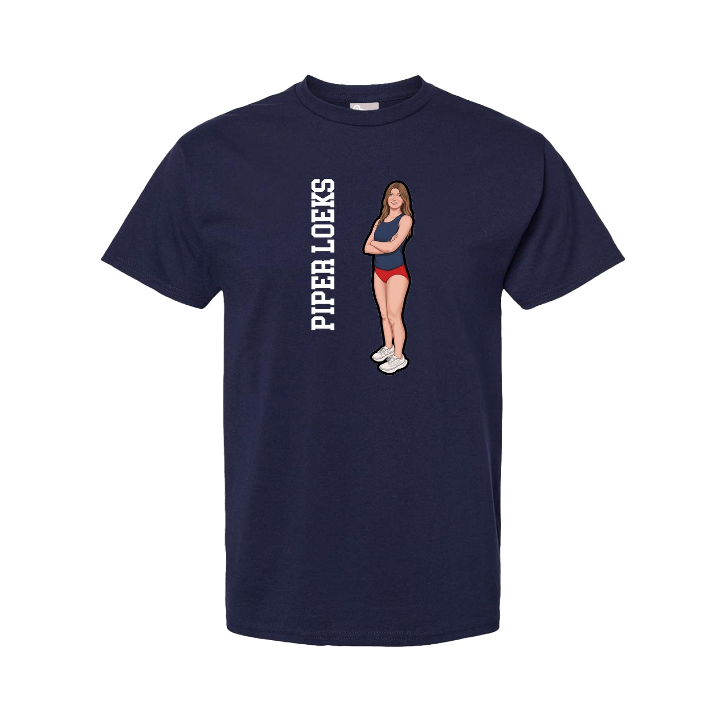 Youth Tee — Name Vertical in Navy