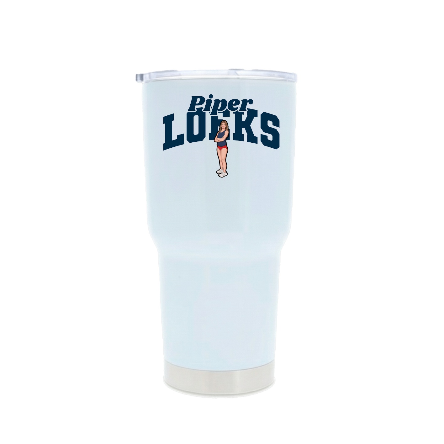 30oz Stainless Steel Tumbler — Signature Arch in White