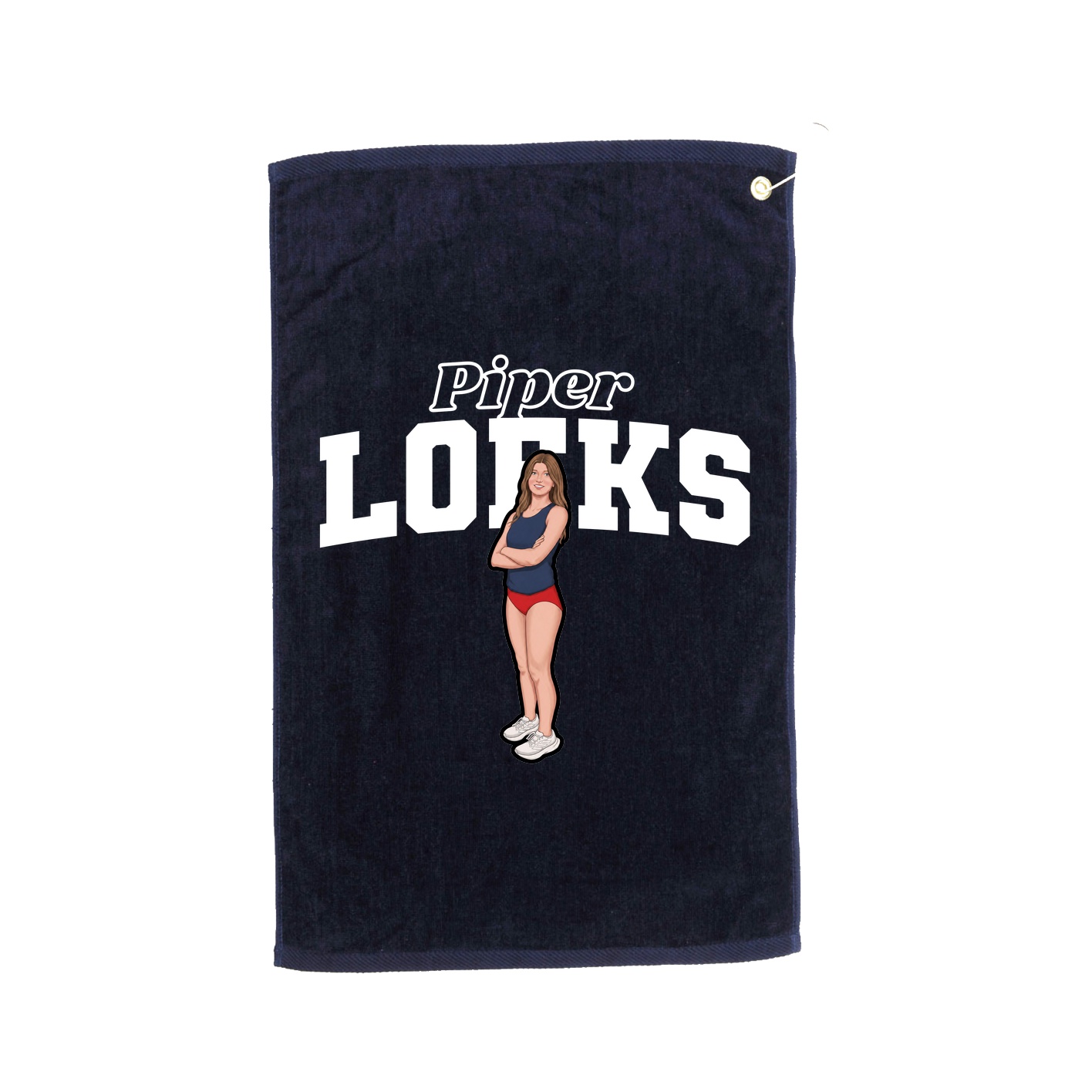 Golf Towel — Name Arch in Navy