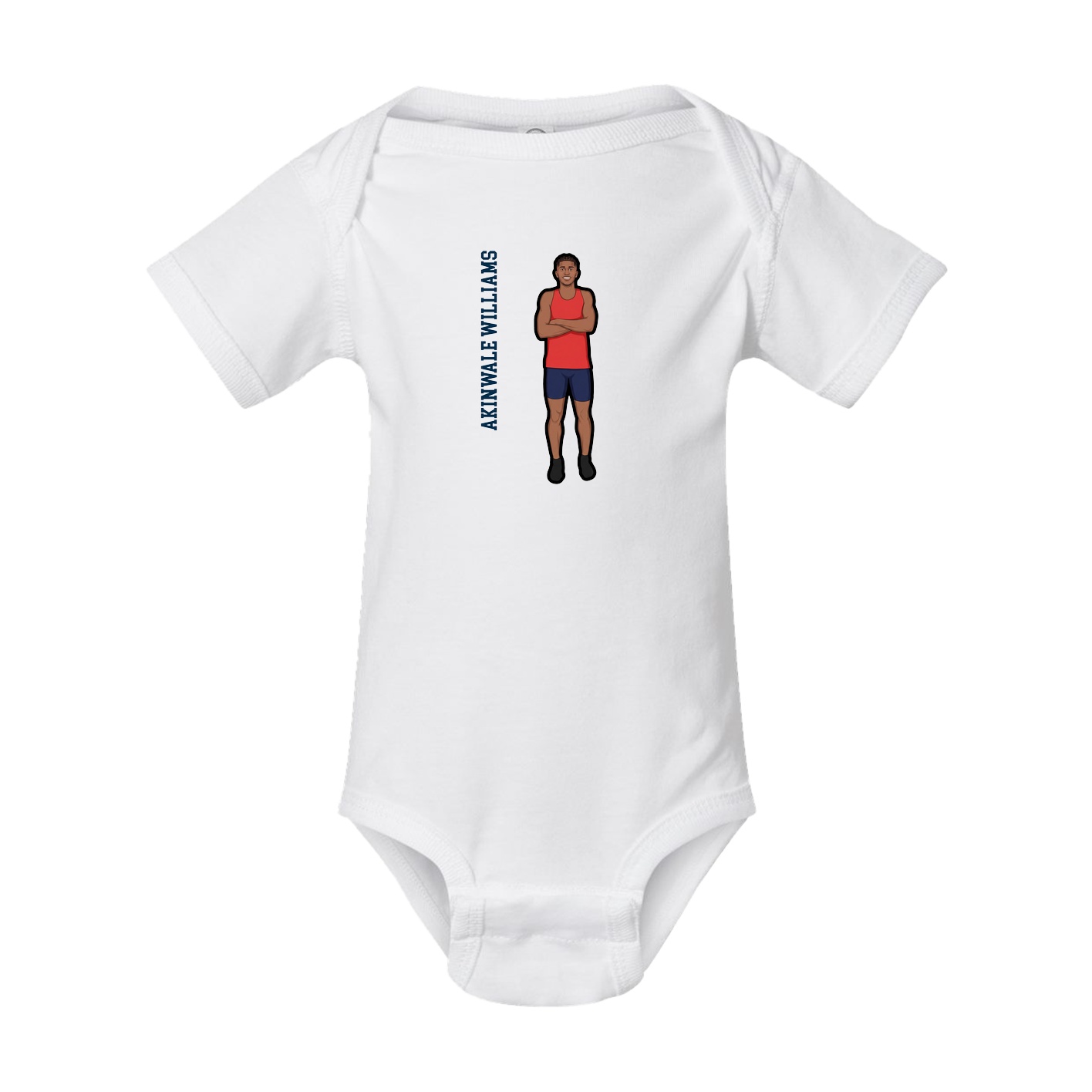 Baby Onesie — Name Vertical in White