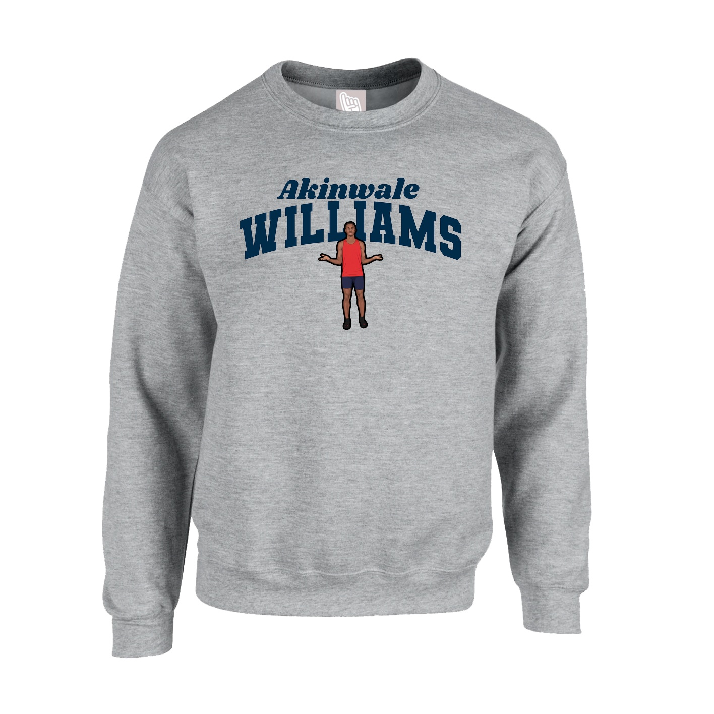 Fleece Crew — Signature Arch in Grey
