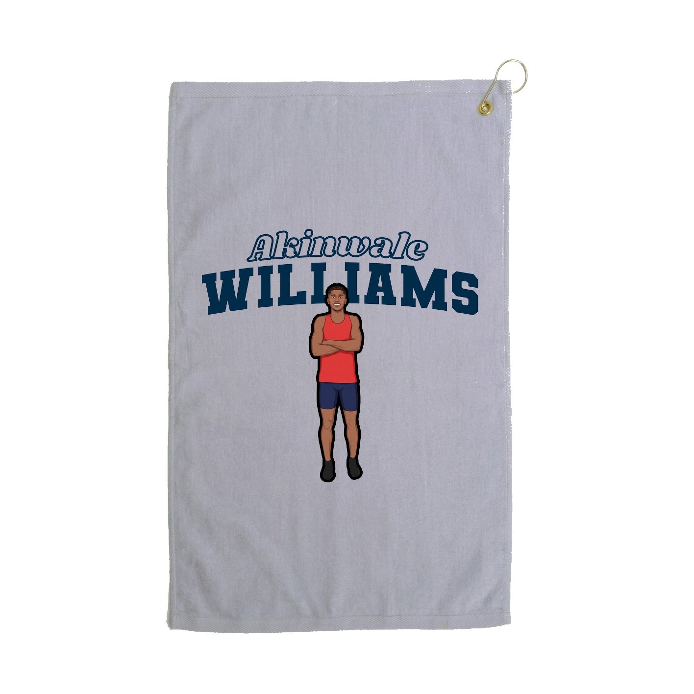 Golf Towel — Name Arch in Grey