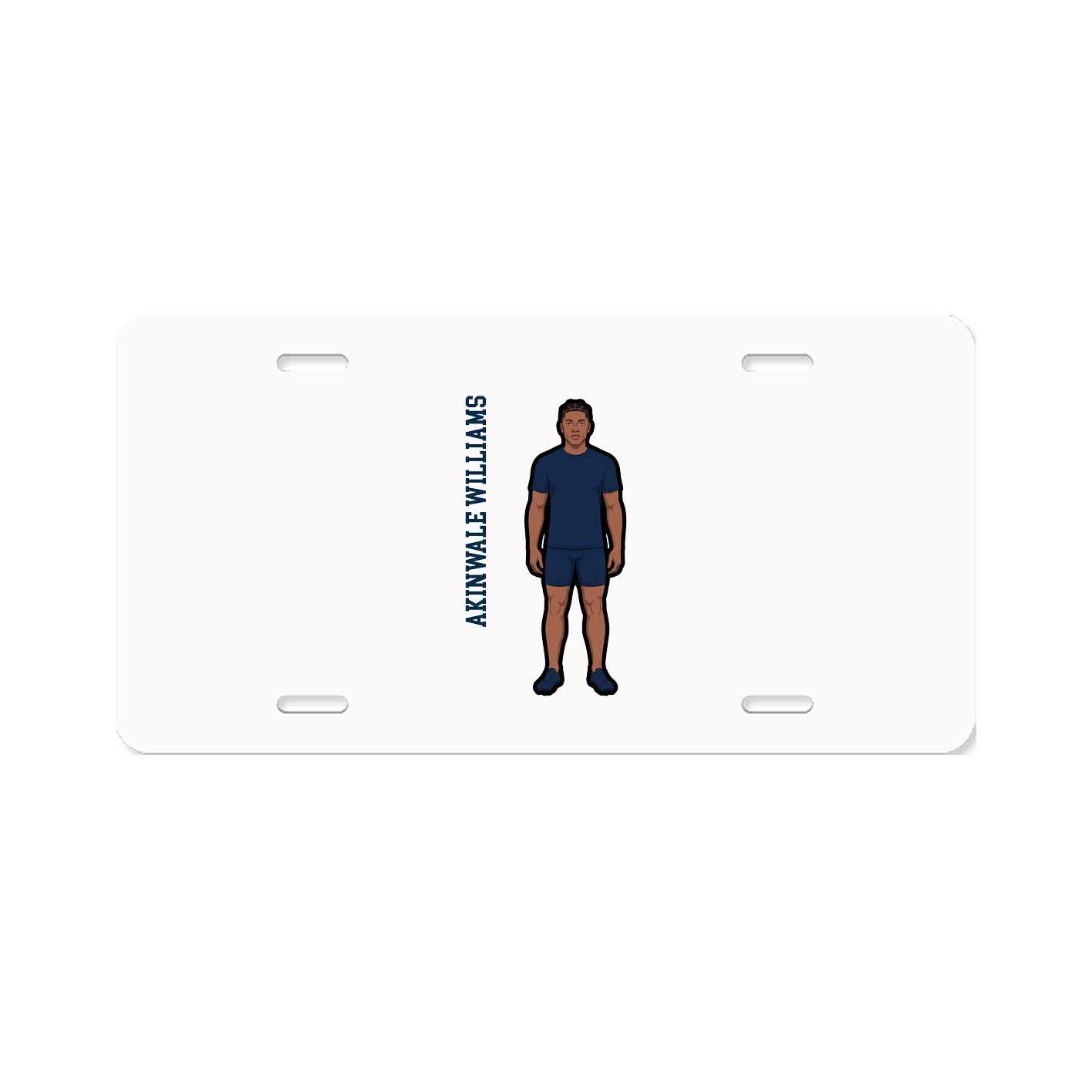 License Plate — Name Vertical in Classic
