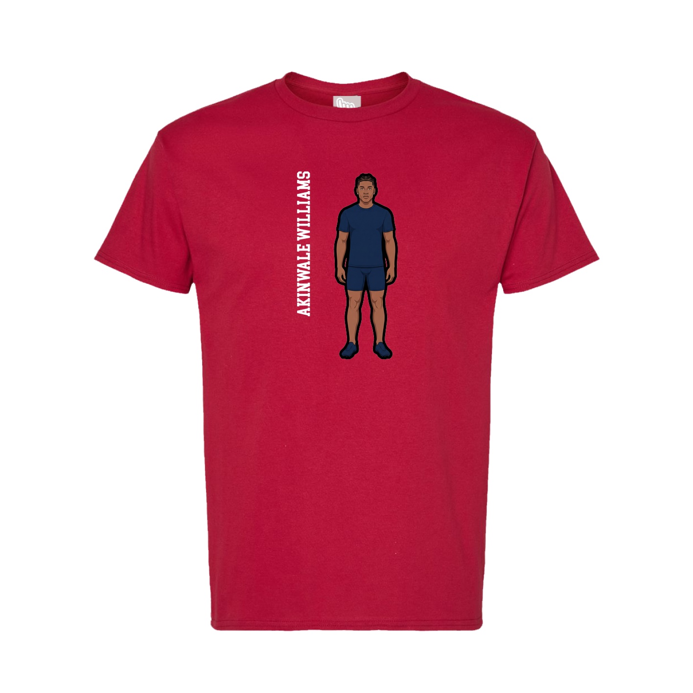 Tee — Name Vertical in Crimson