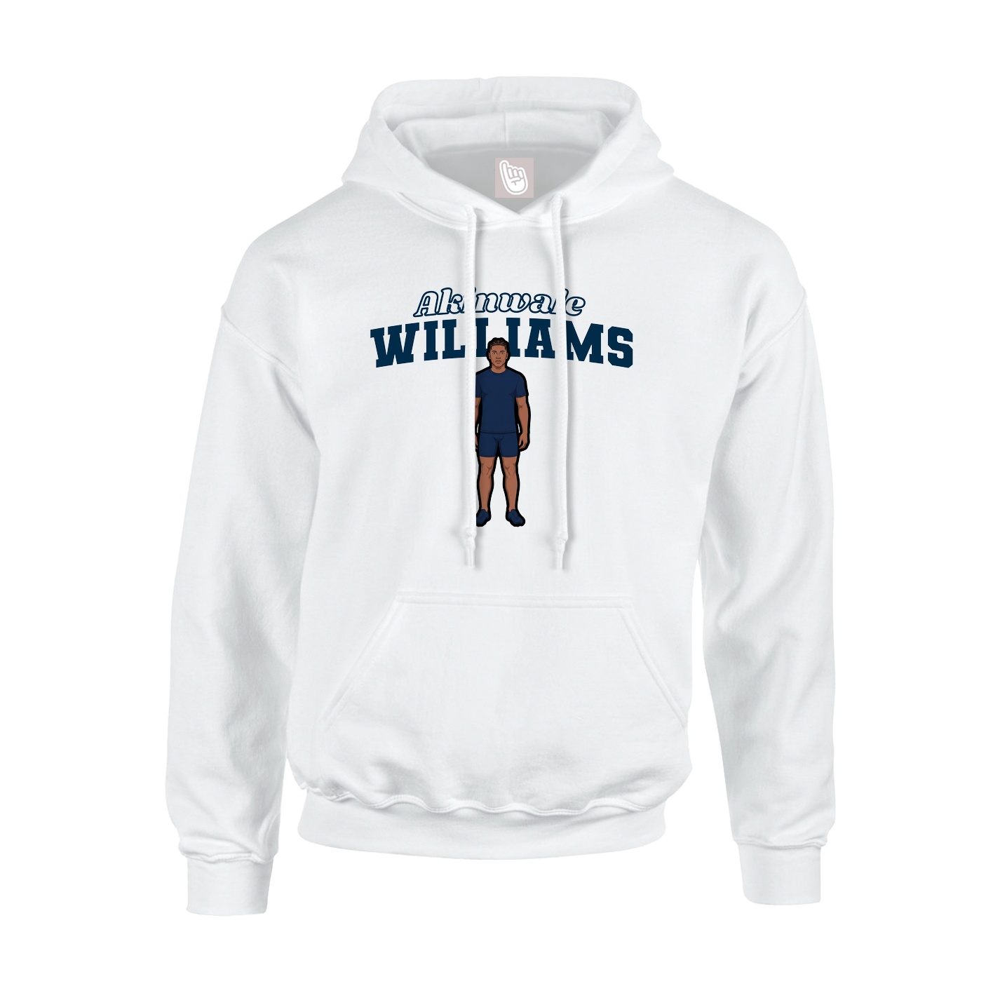 Youth Hoodie — Name Arch in White