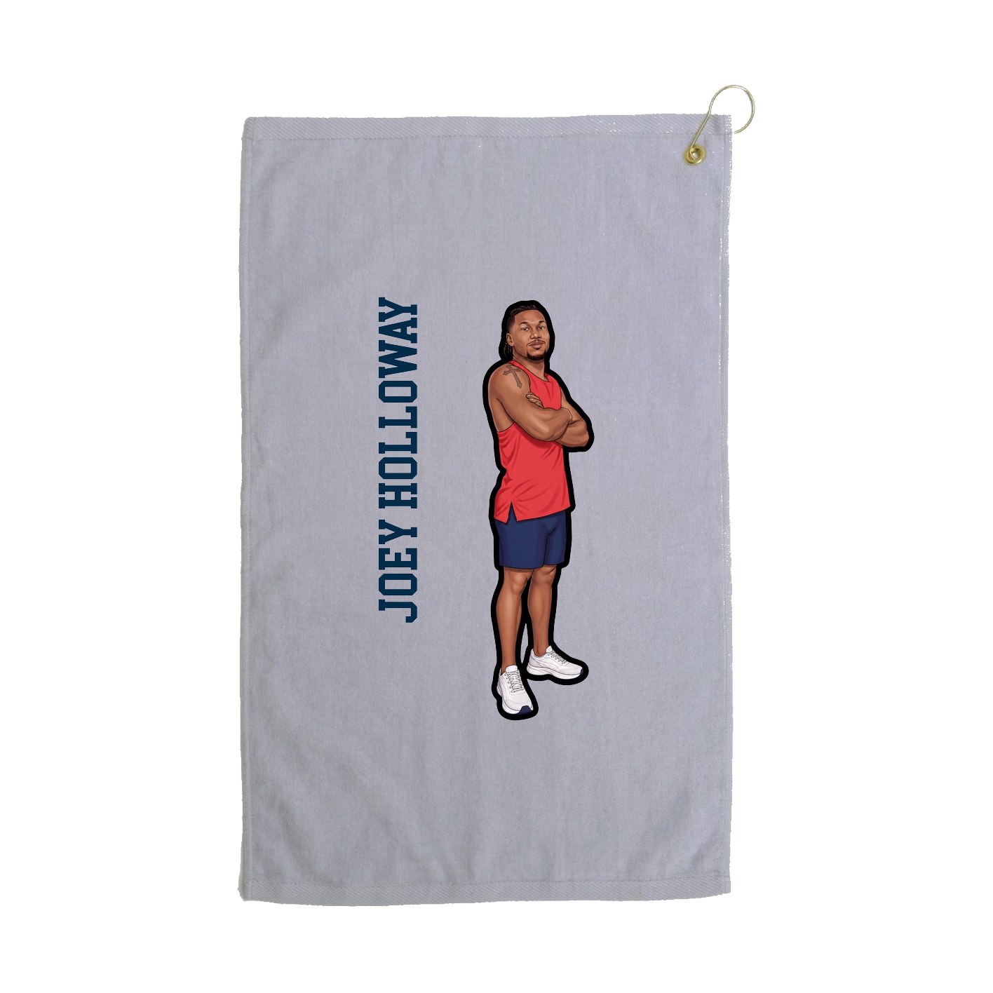 Golf Towel — Name Vertical in Grey