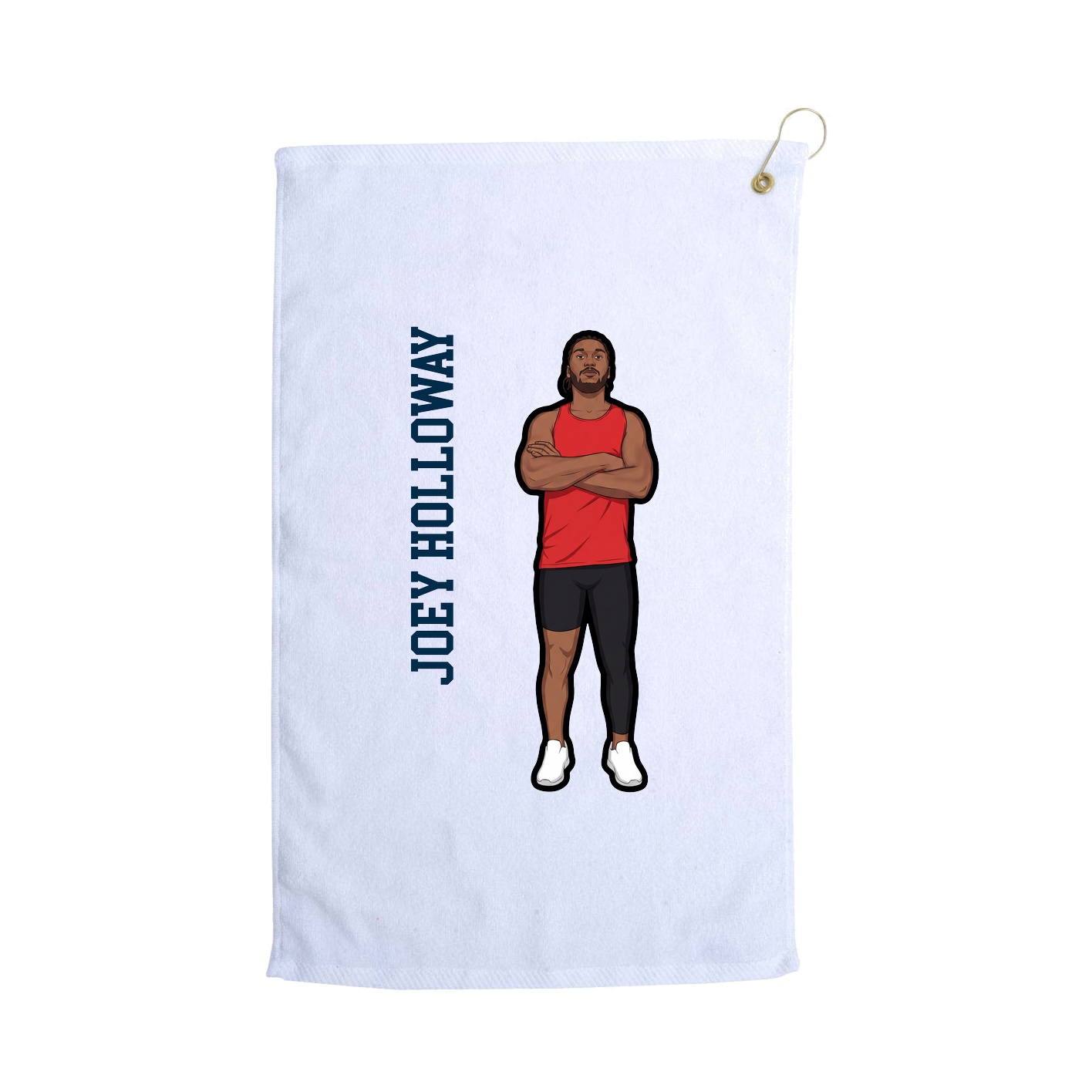 Golf Towel — Name Vertical in White