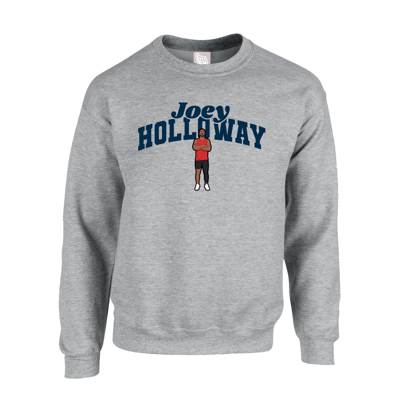 Fleece Crew — Signature Arch in Grey
