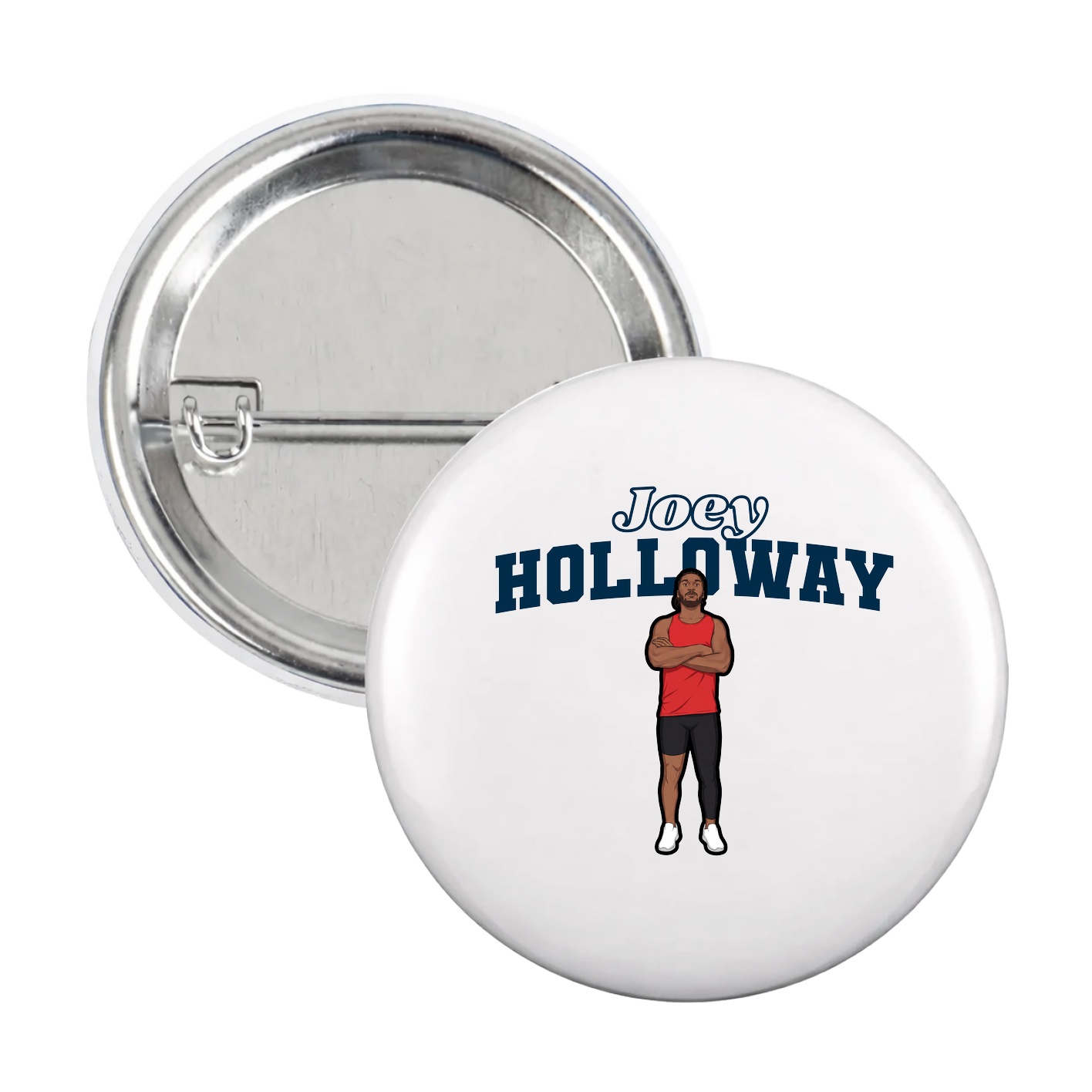Game Day Button — Name Arch in White
