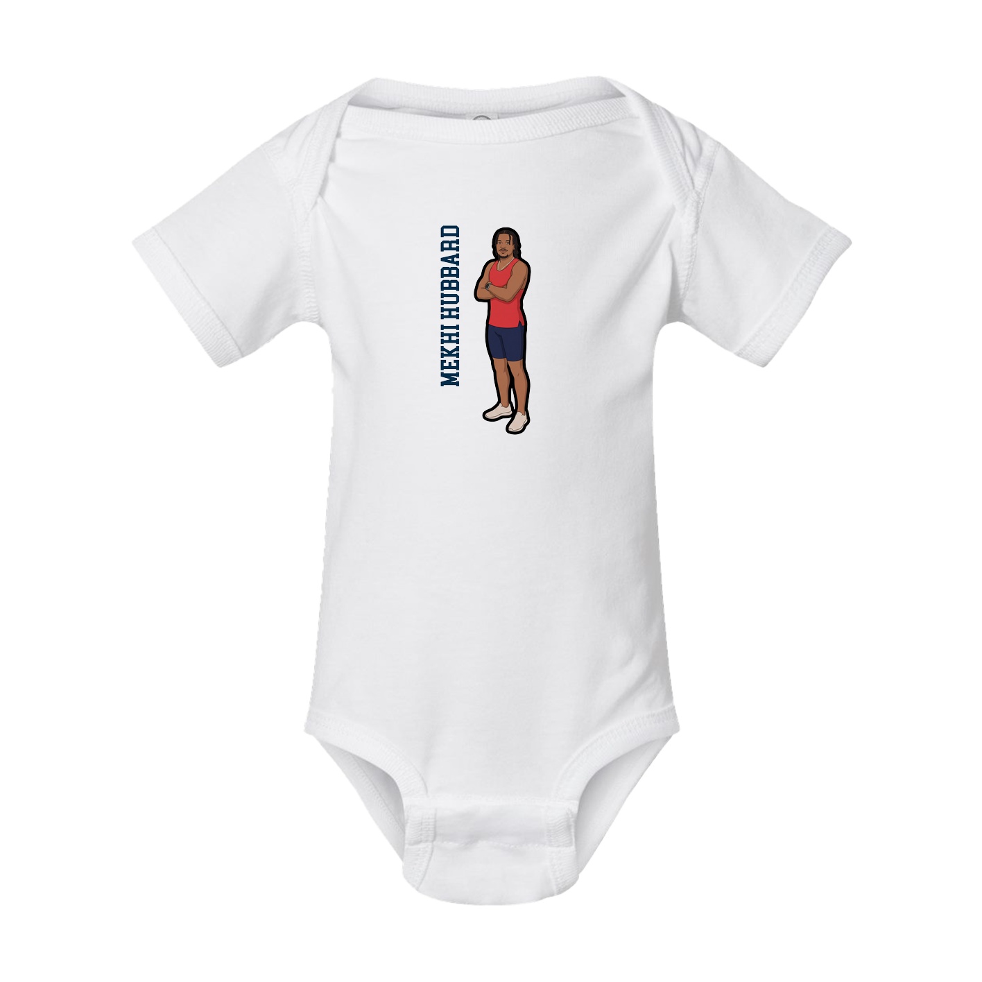 Baby Onesie — Name Vertical in White