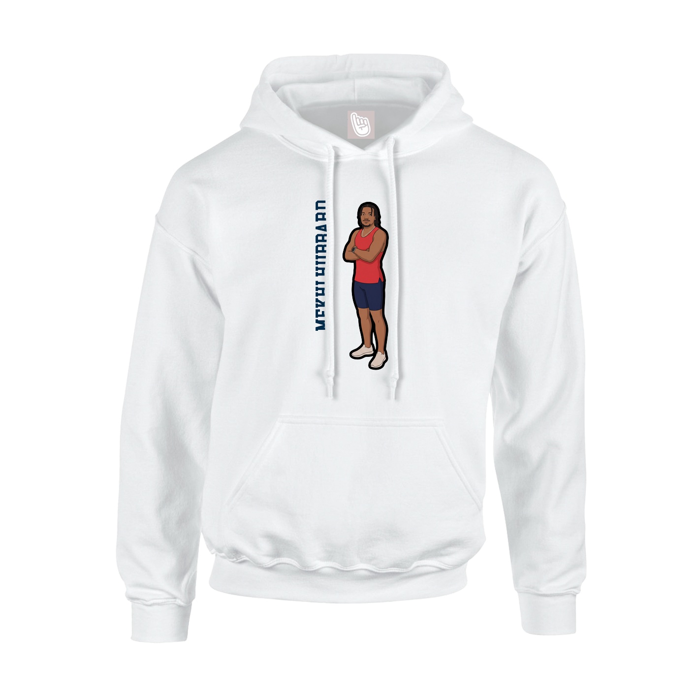 Youth Hoodie — Name Vertical in White
