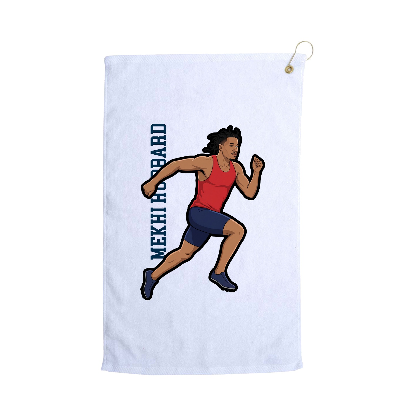 Golf Towel — Name Vertical in White