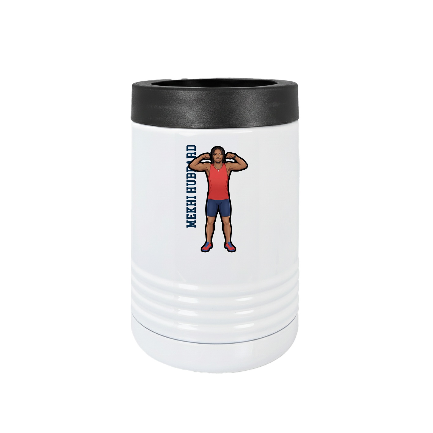 Beverage Holder — Name Vertical in White