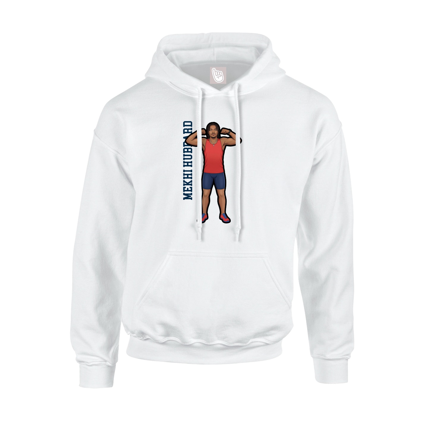 Hoodie — Name Vertical in White