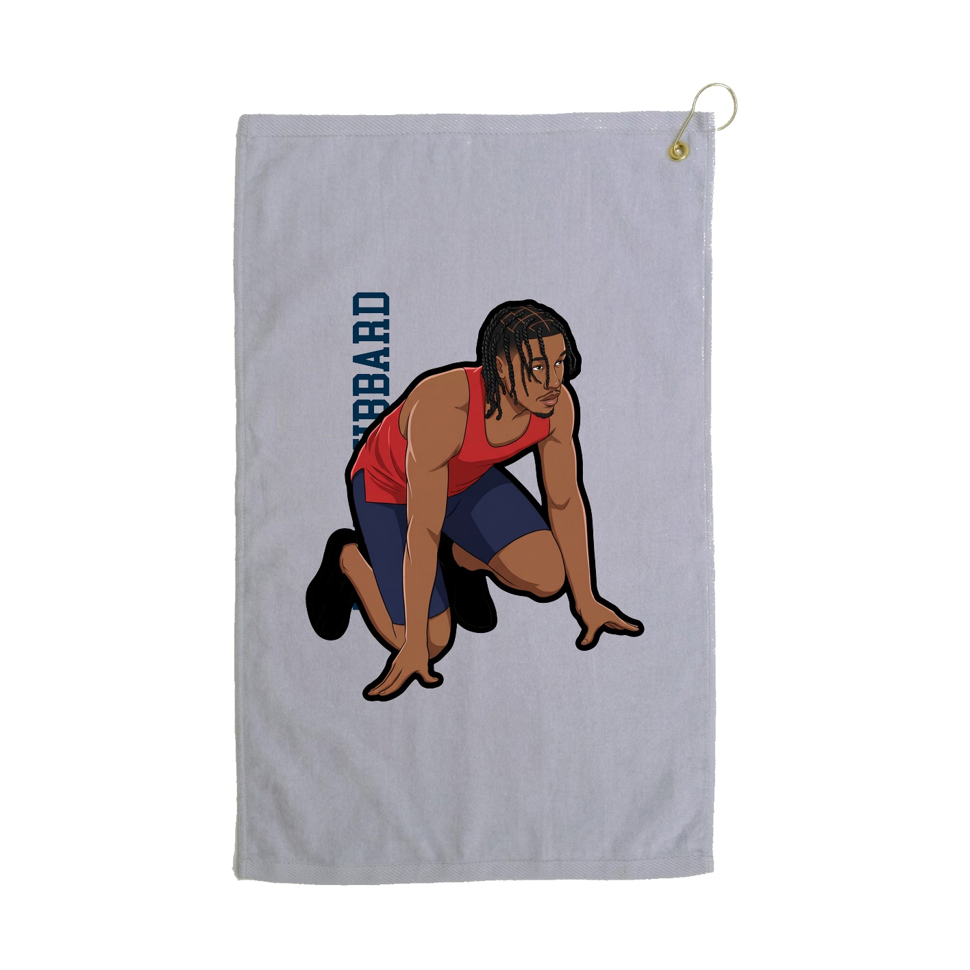 Golf Towel — Name Vertical in Grey