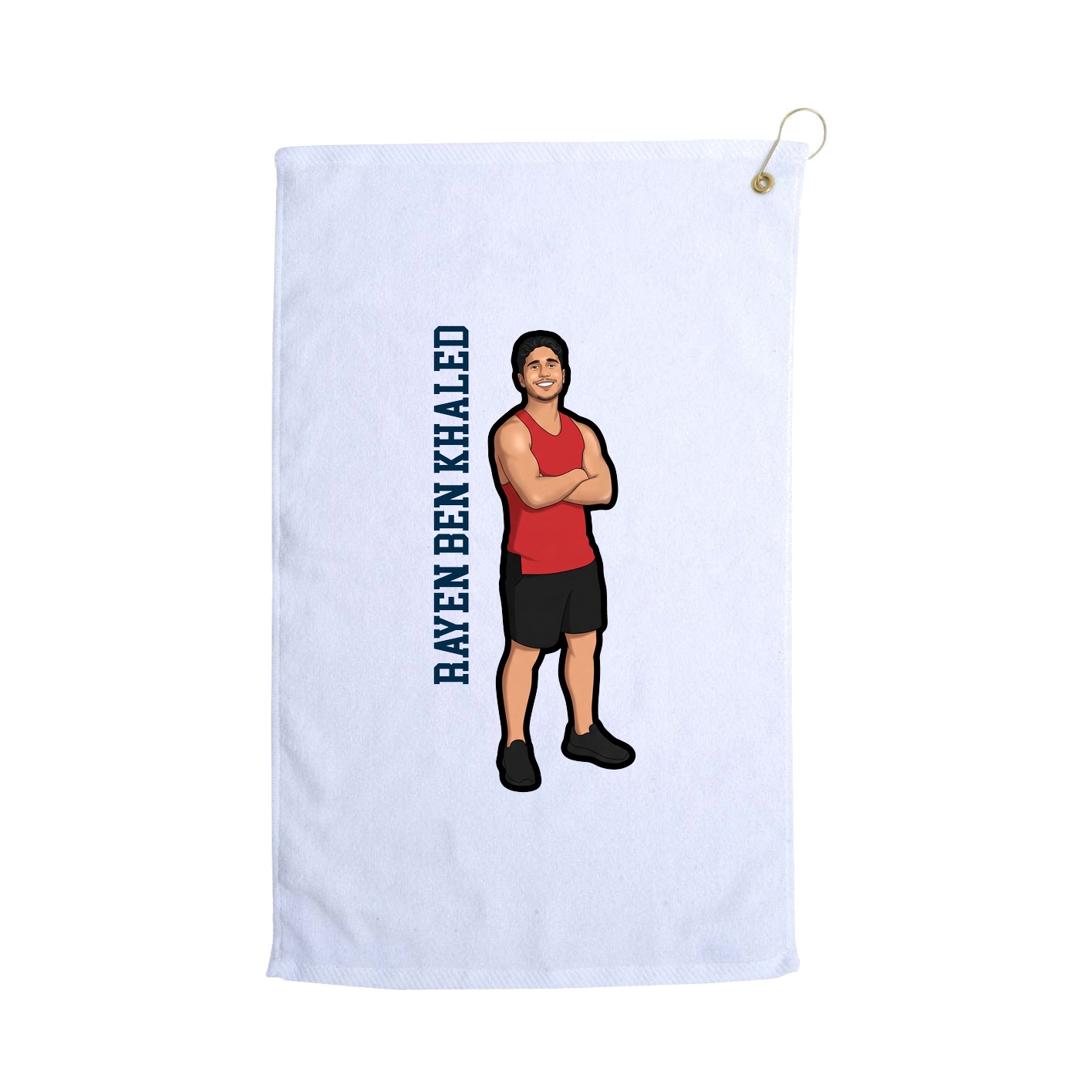 Golf Towel — Name Vertical in White