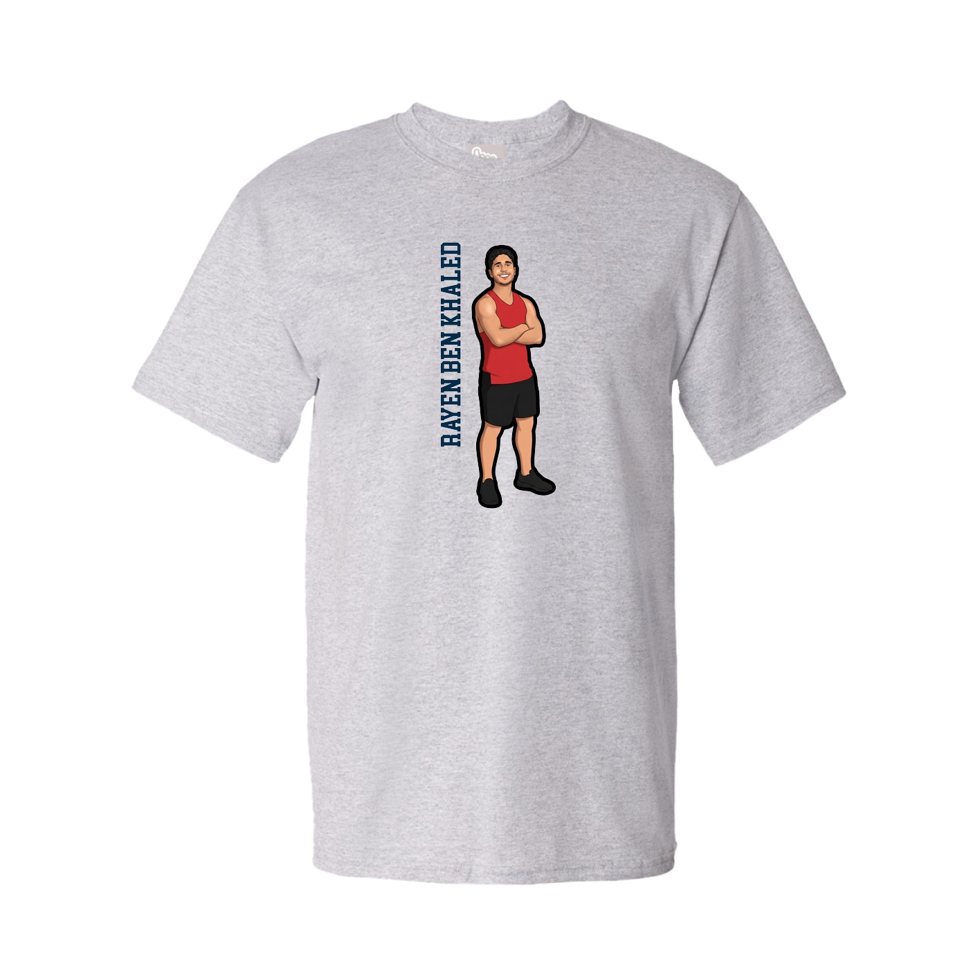 Youth Tee — Name Vertical in Grey