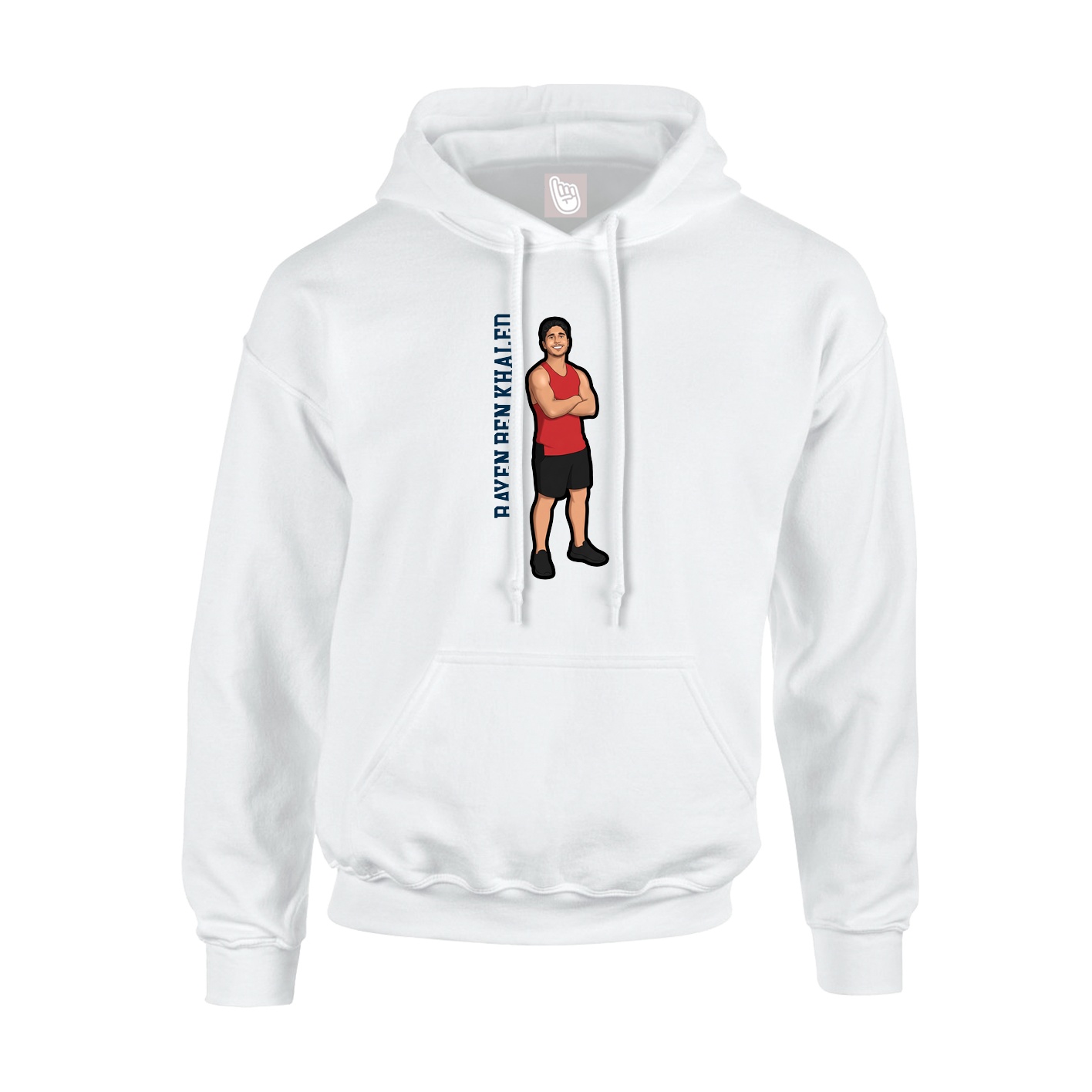 Youth Hoodie — Name Vertical in White