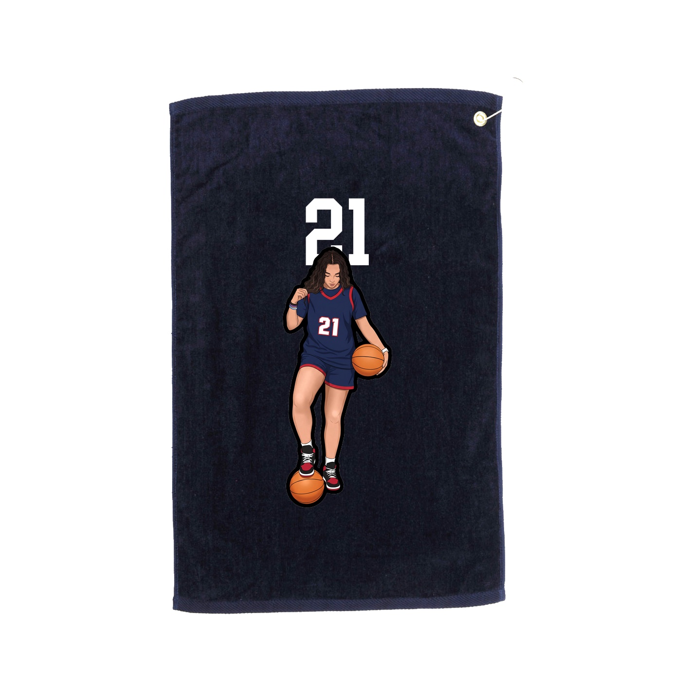 Golf Towel — Number Top in Navy