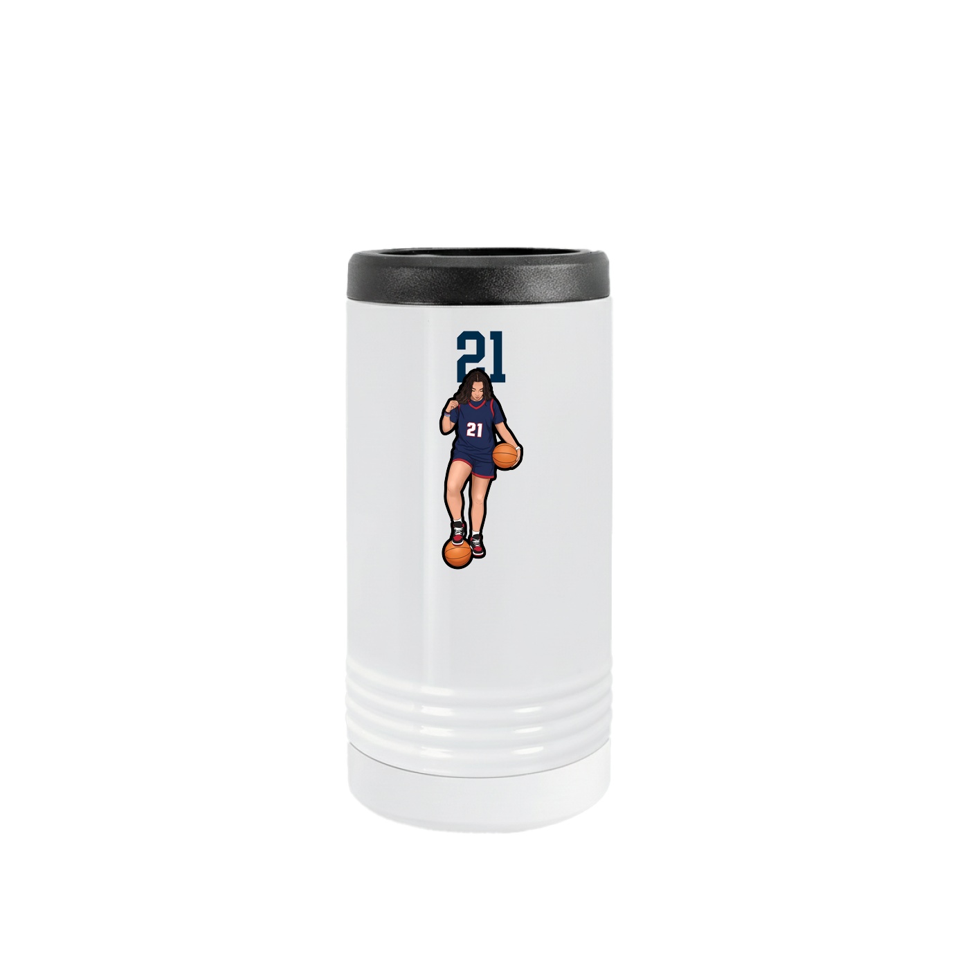 Slim Beverage Holder — Number Top in White