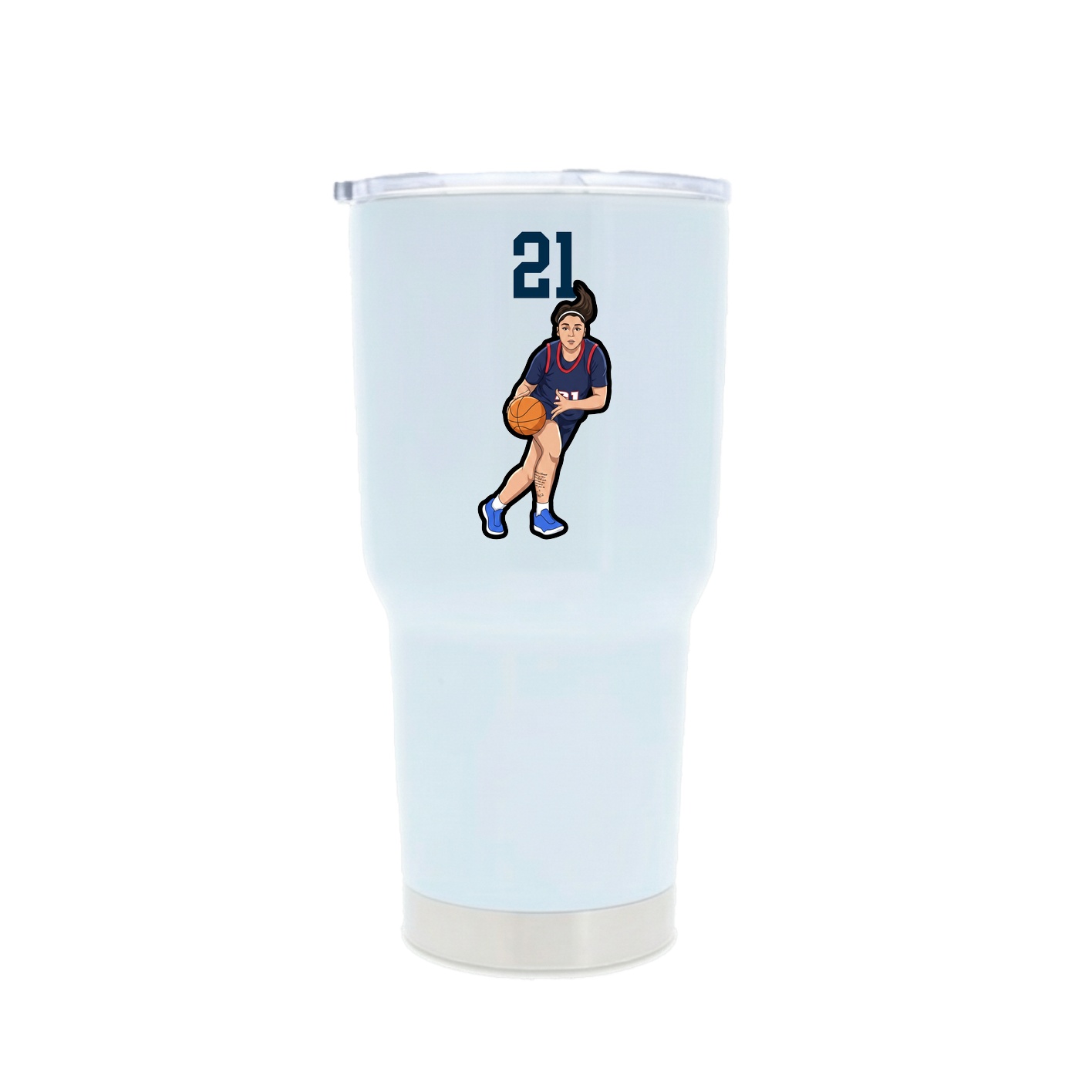 30oz Stainless Steel Tumbler — Number Top in White