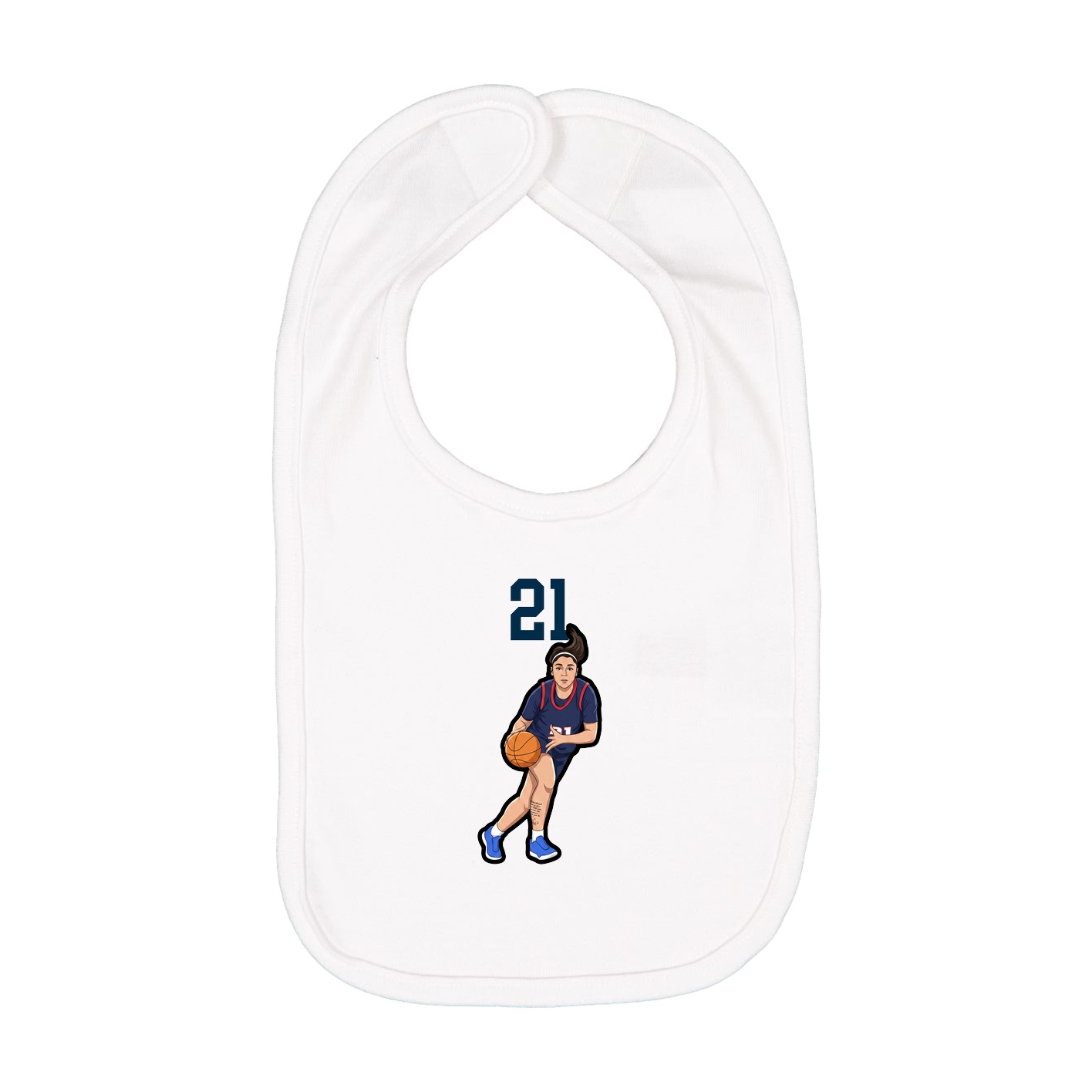 Infant Bib — Number Top in White